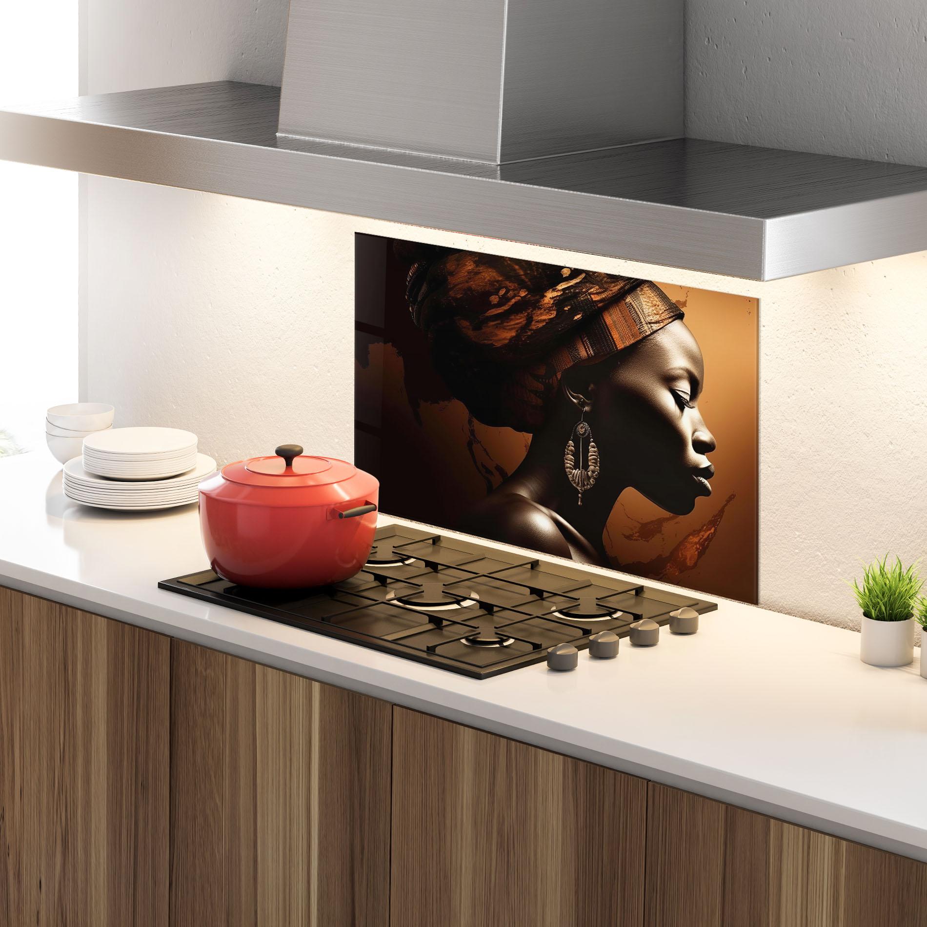 Konyhai üveg hátfal Interesting African Earrings mockup 4