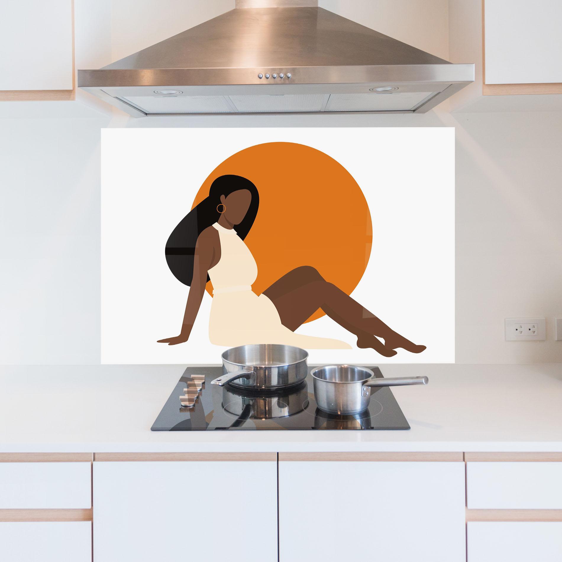 Konyhai üveg hátfal African Woman Dress mockup 5