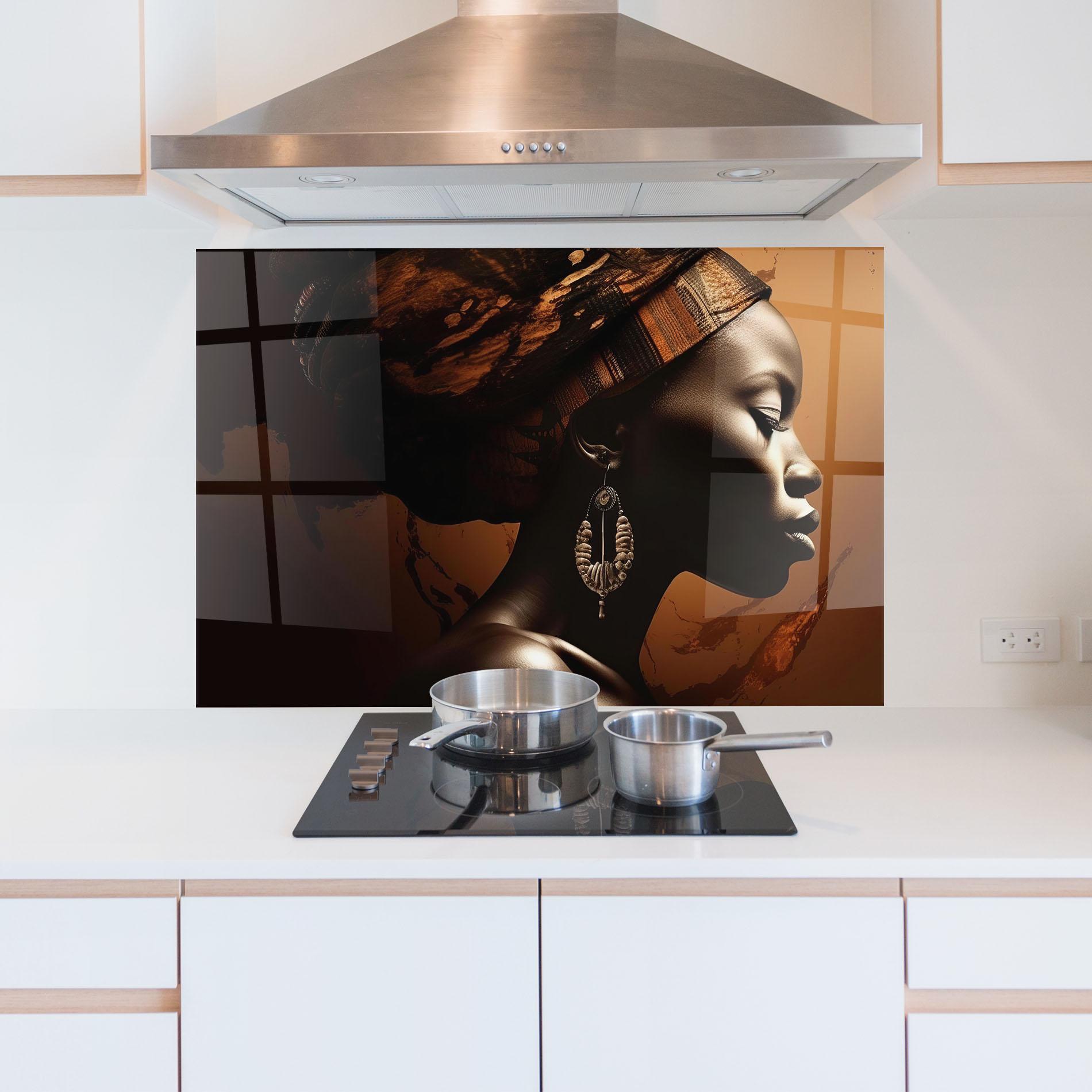 Konyhai üveg hátfal Interesting African Earrings mockup 5