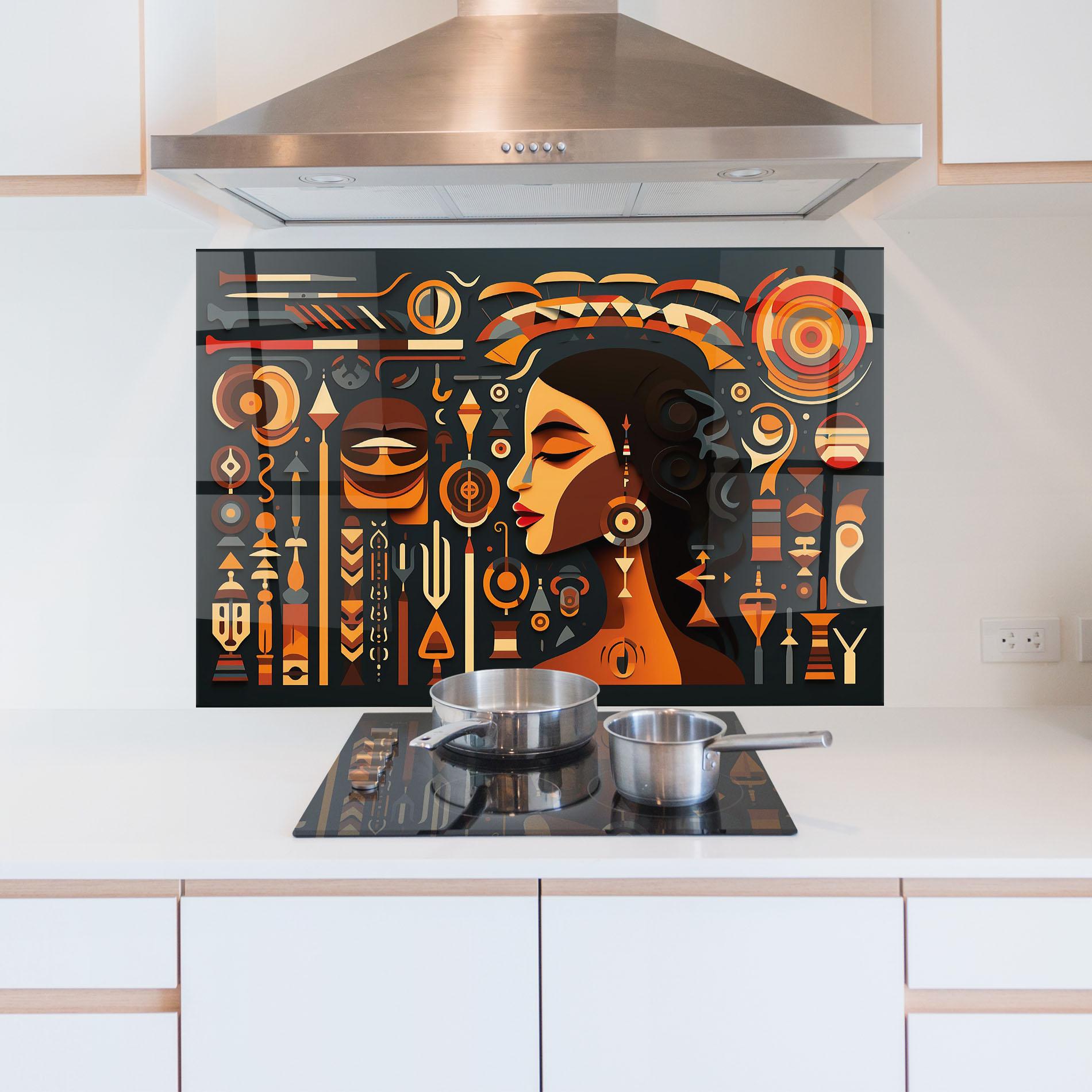 Konyhai üveg hátfal Old Cultural Elements mockup 5