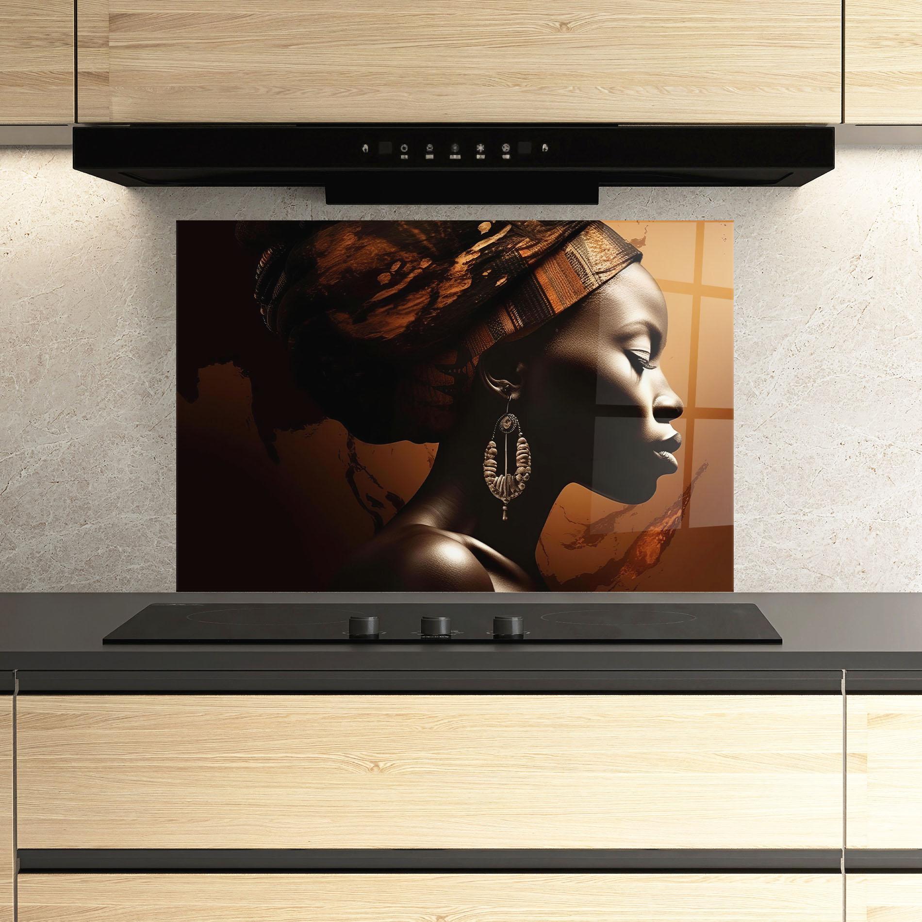 Konyhai üveg hátfal Interesting African Earrings mockup 3