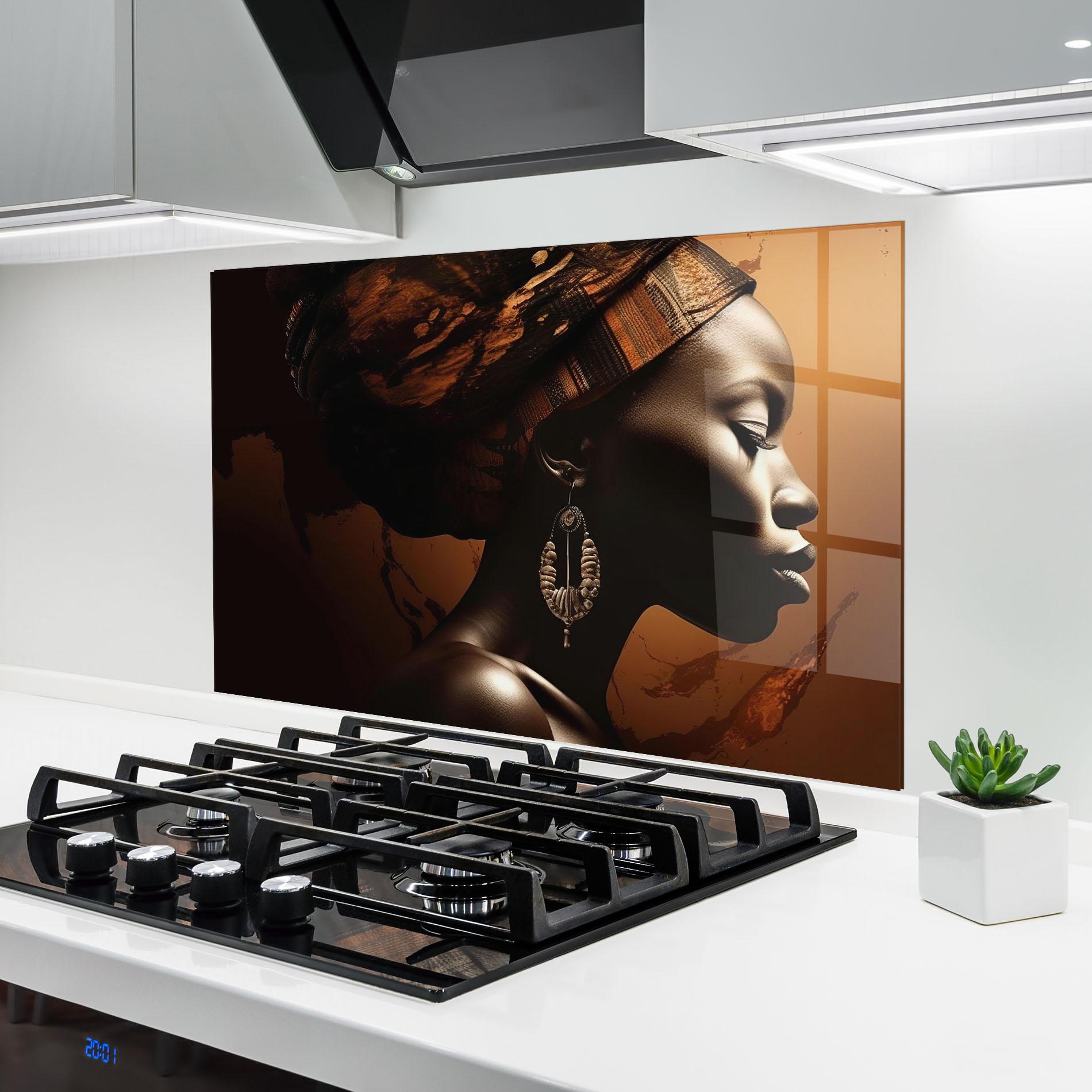 Konyhai üveg hátfal Interesting African Earrings mockup 6