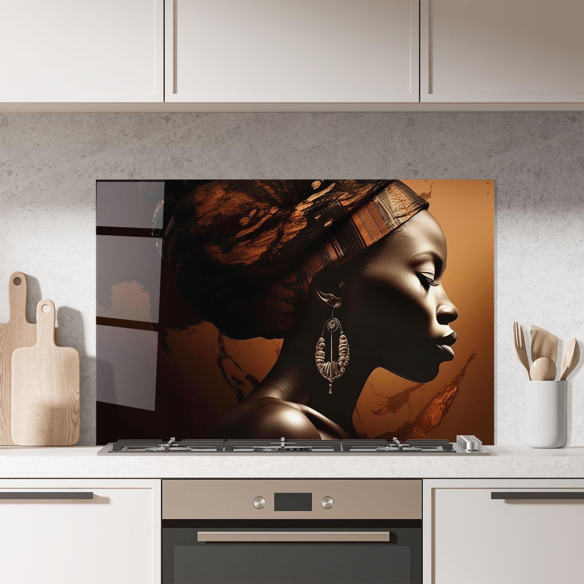 Konyhai üveg hátfal Interesting African Earrings mockup 7