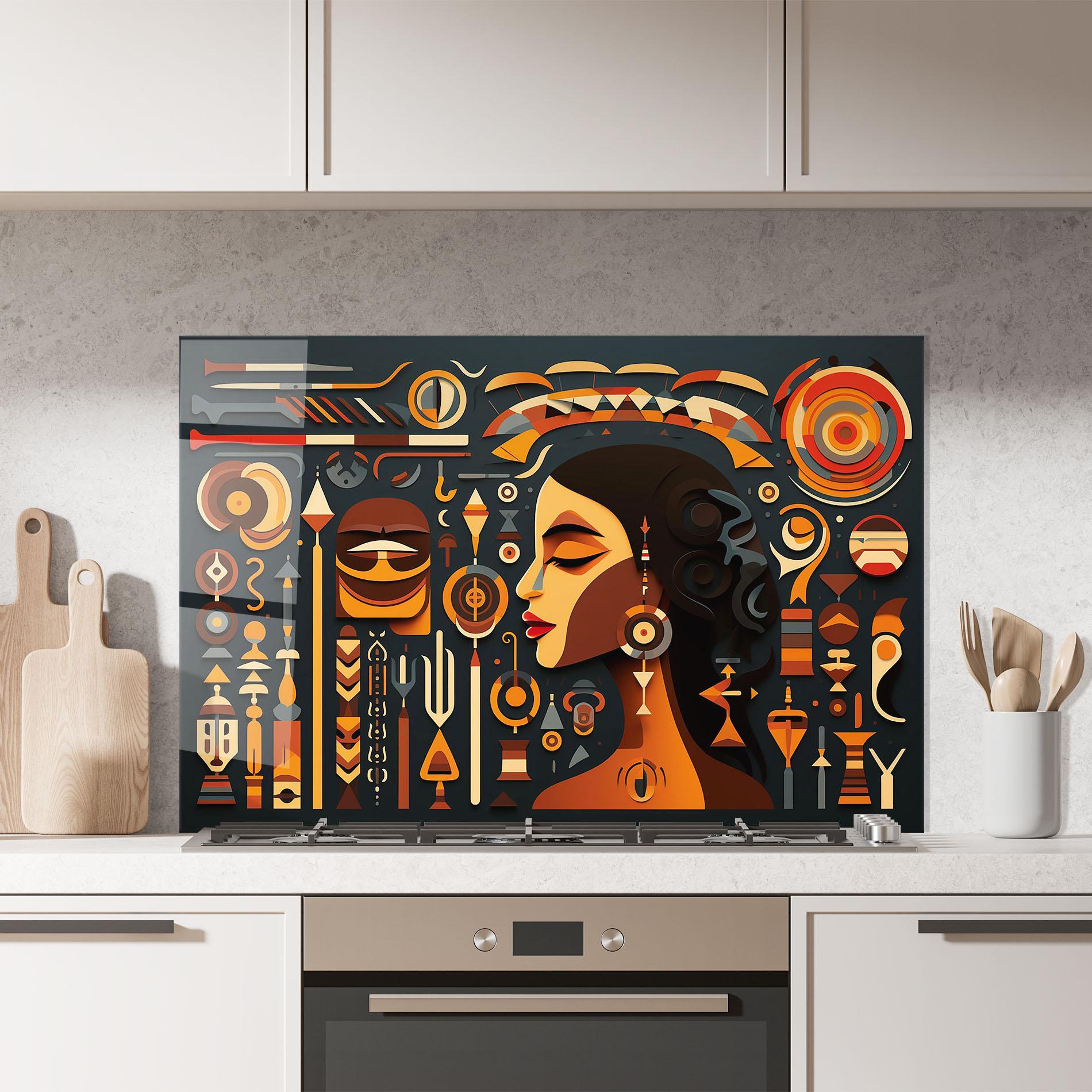 Konyhai üveg hátfal Old Cultural Elements mockup 7