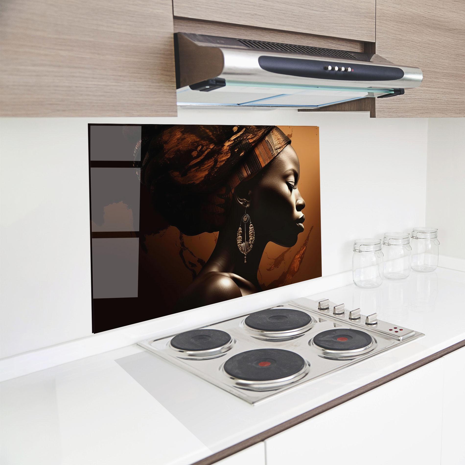 Konyhai üveg hátfal Interesting African Earrings mockup 8