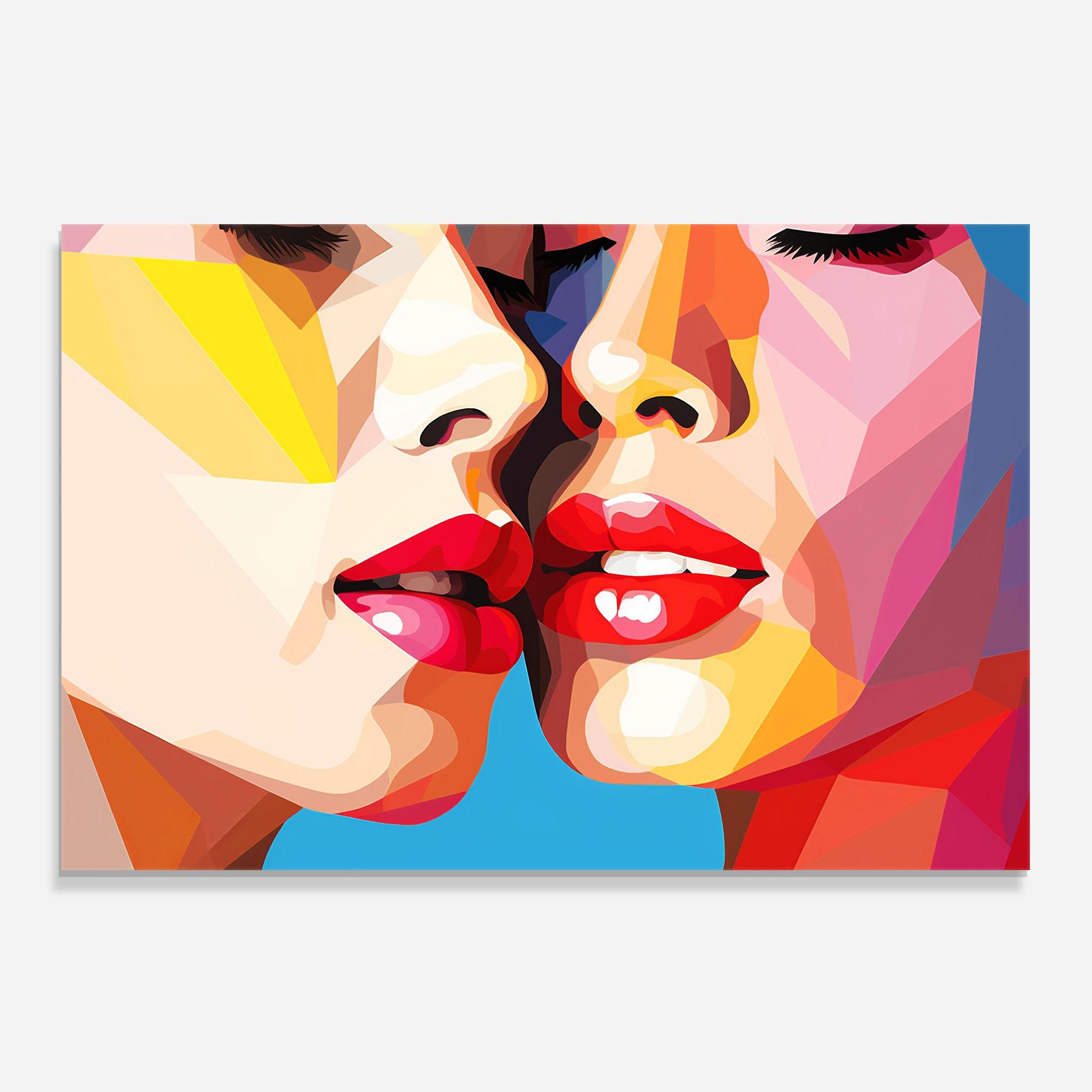 Konyhai üveg hátfal Lips Kissing mockup 0