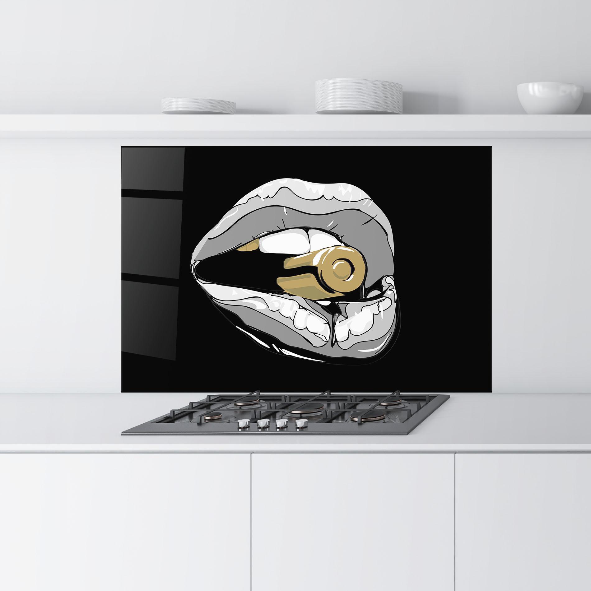 Konyhai üveg hátfal Grey Bullet Lips mockup 9