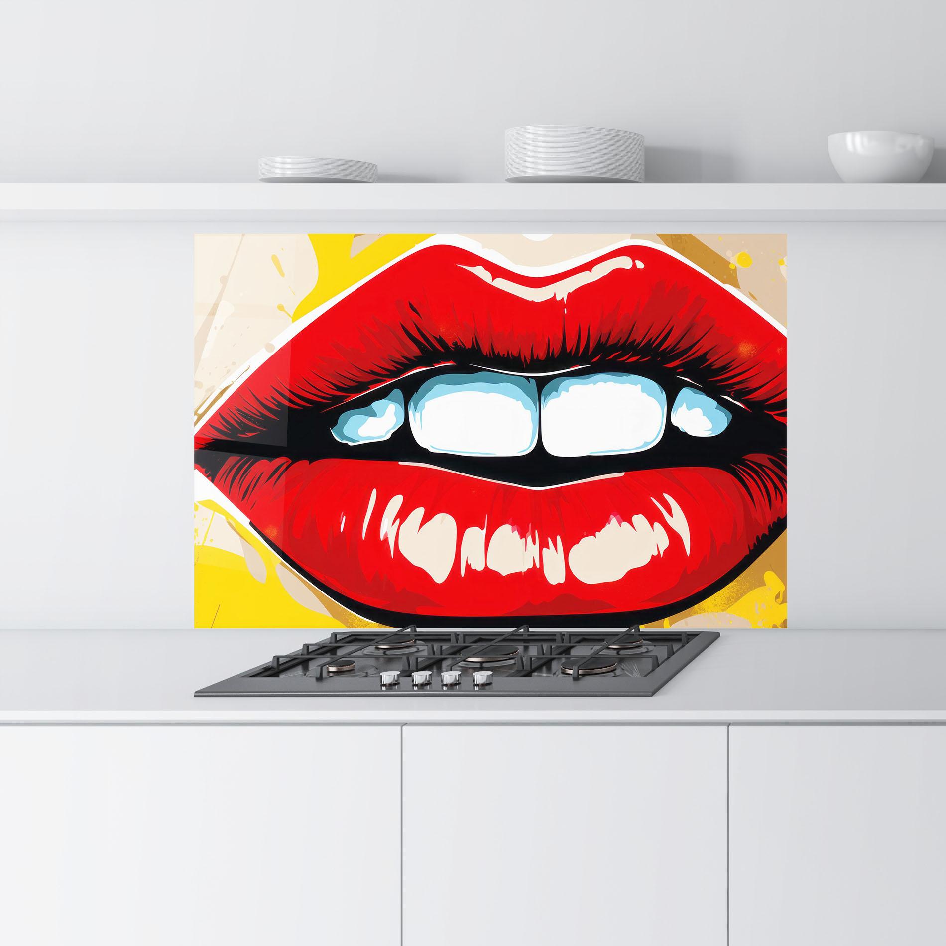 Konyhai üveg hátfal Pop Lips mockup 9