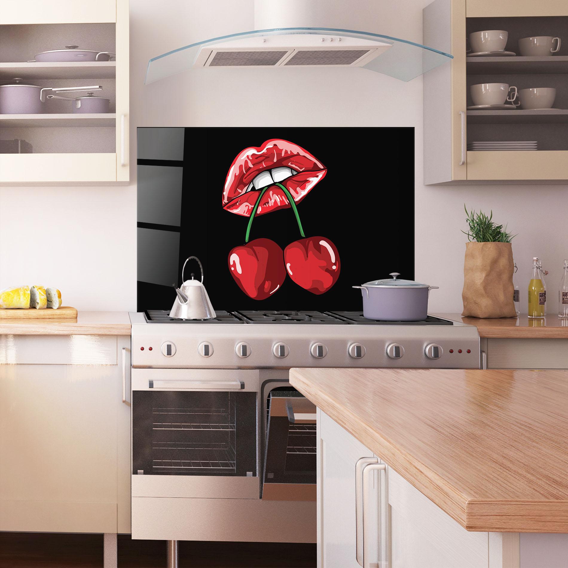 Konyhai üveg hátfal Cherry Lips mockup 1
