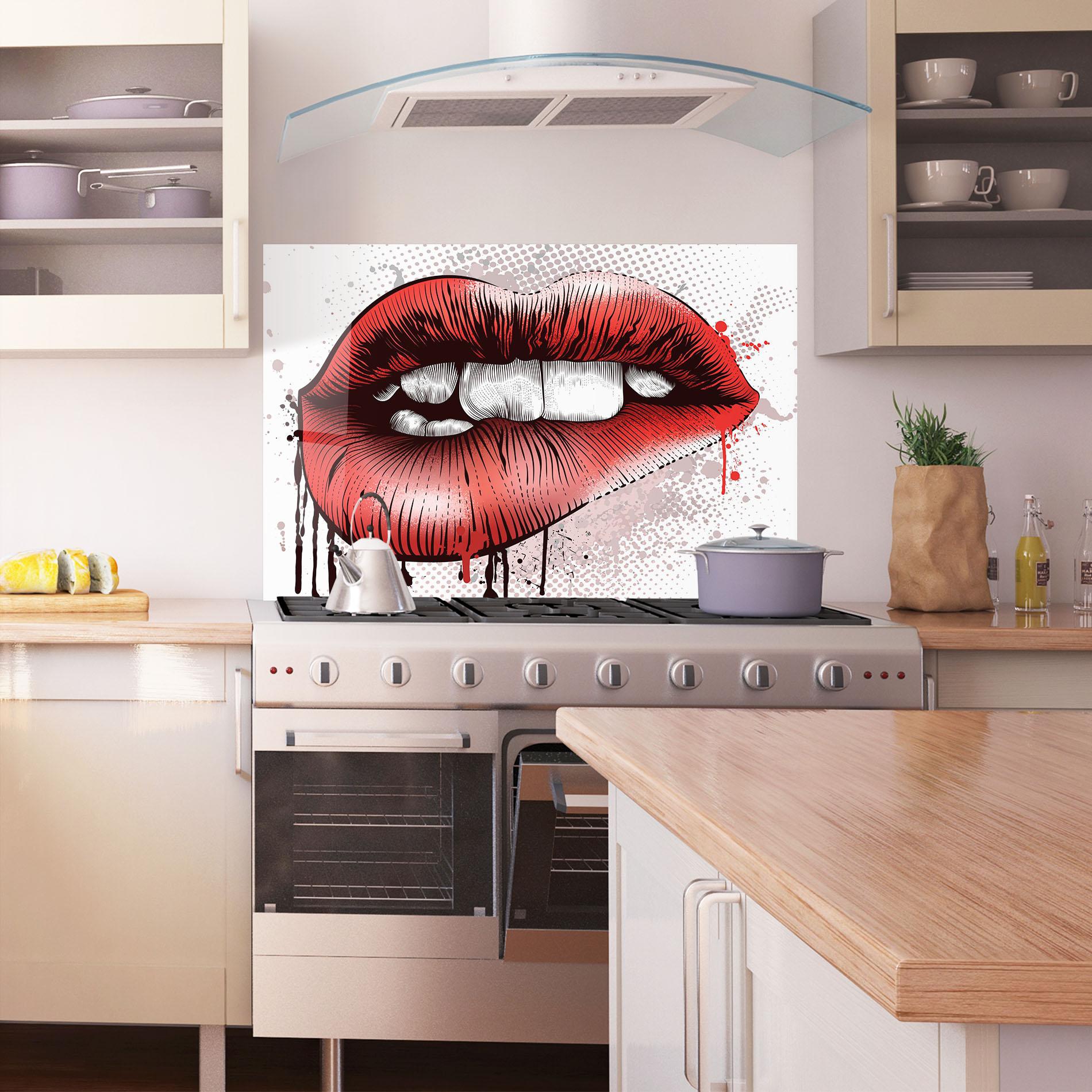 Konyhai üveg hátfal Lips Pop Artistic mockup 1