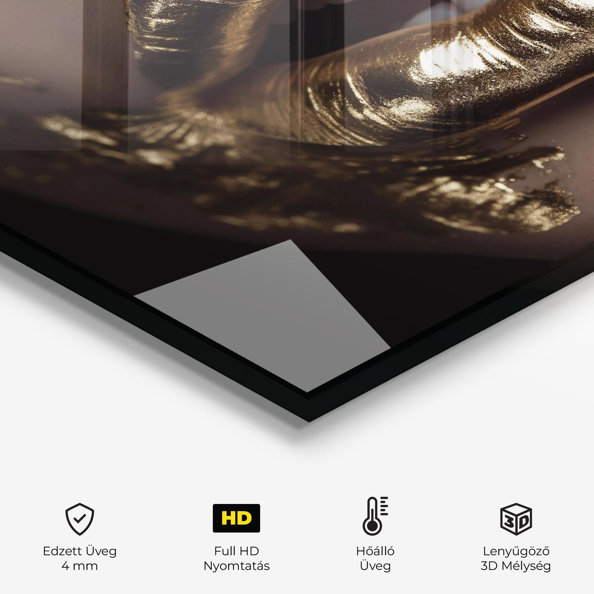 Konyhai üveg hátfal Gold Lips mockup 2