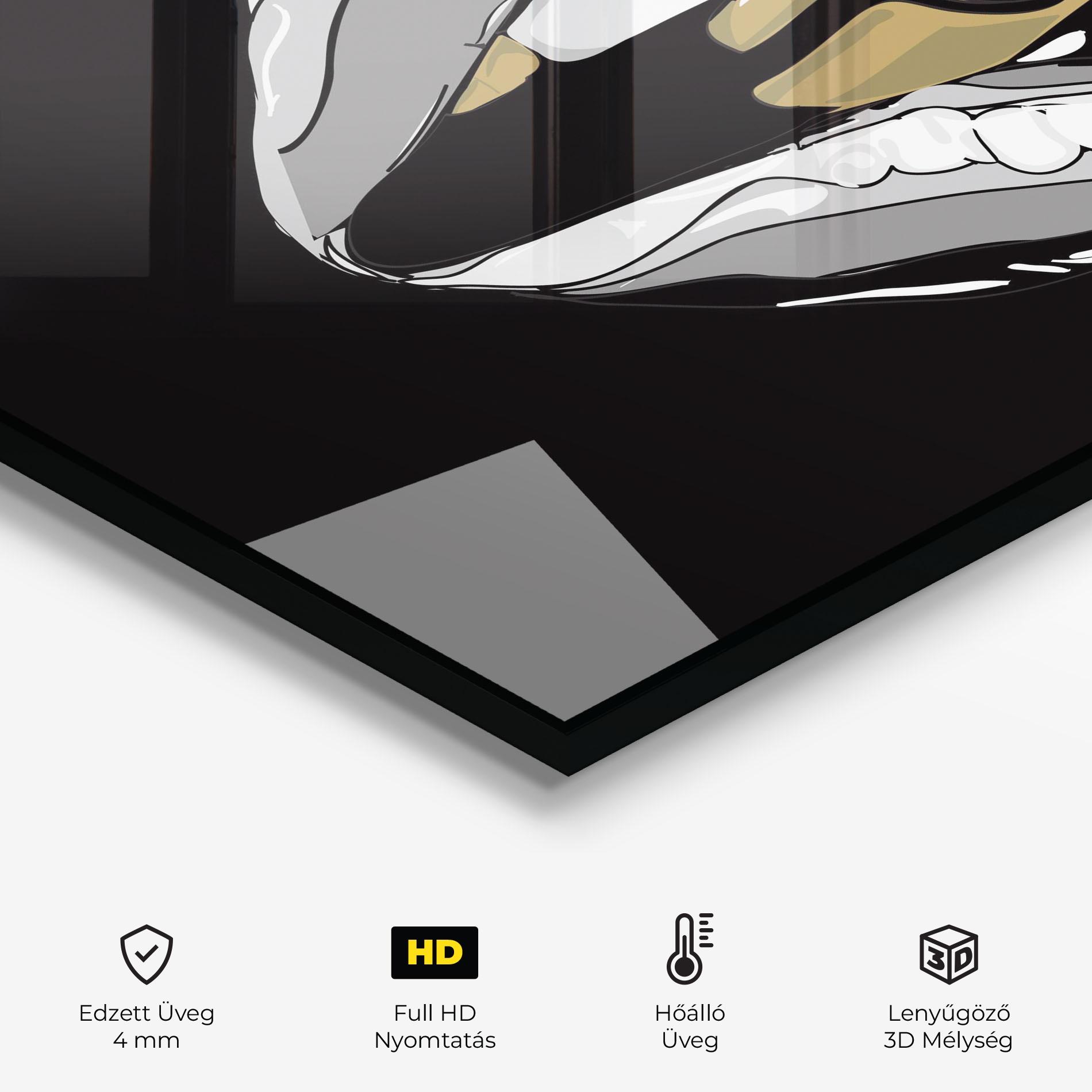 Konyhai üveg hátfal Grey Bullet Lips mockup 2