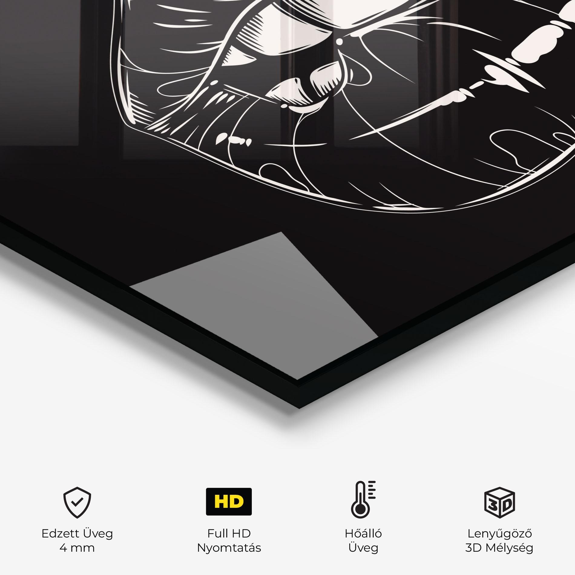 Konyhai üveg hátfal Lips On Black Art mockup 2