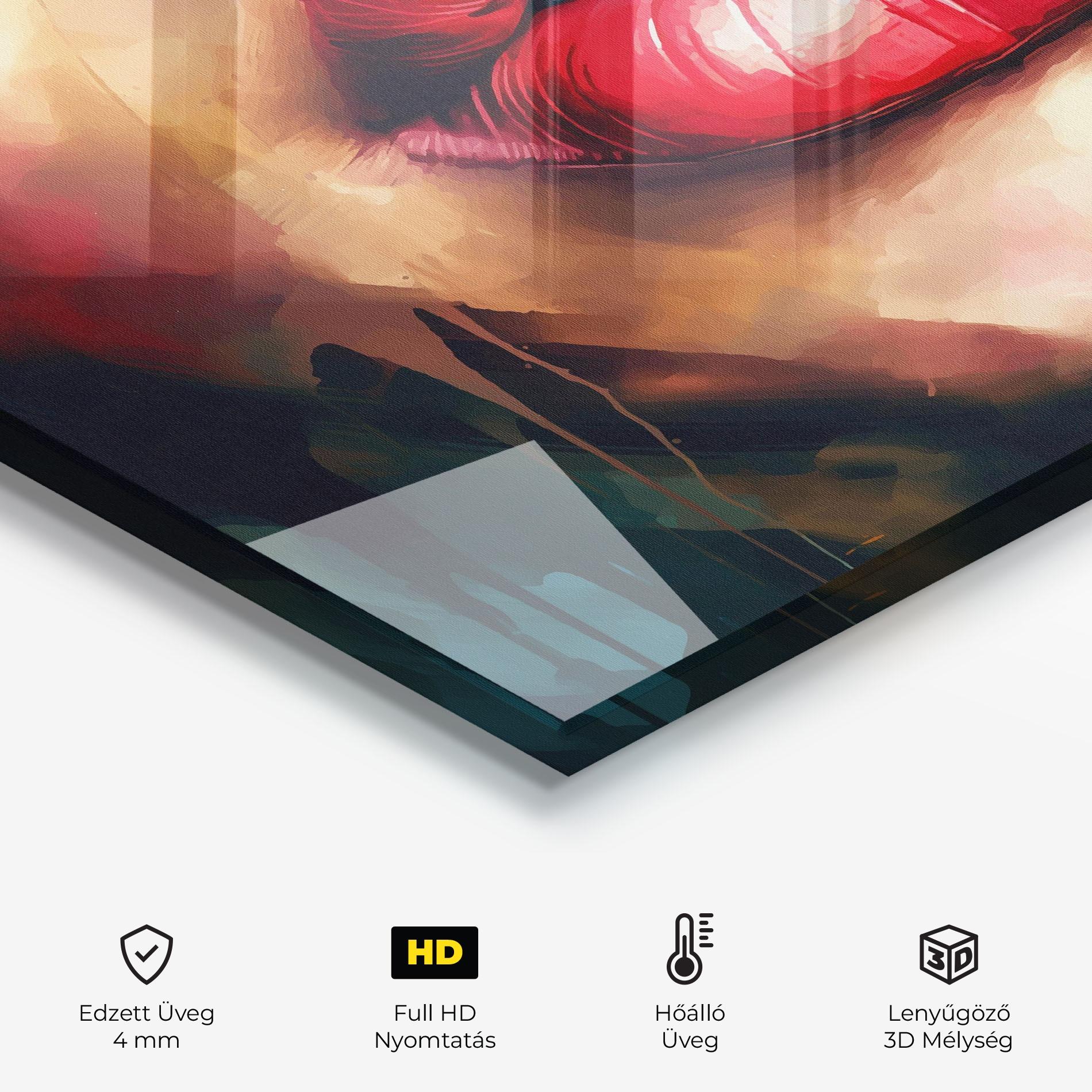 Konyhai üveg hátfal Painting Texture Lips mockup 2