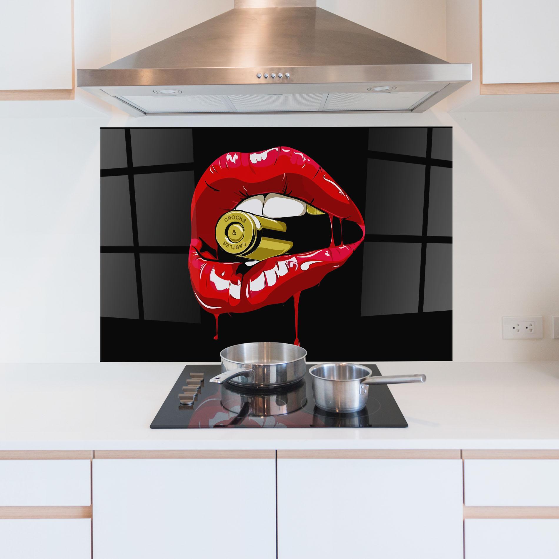 Konyhai üveg hátfal Bullet Lips mockup 5