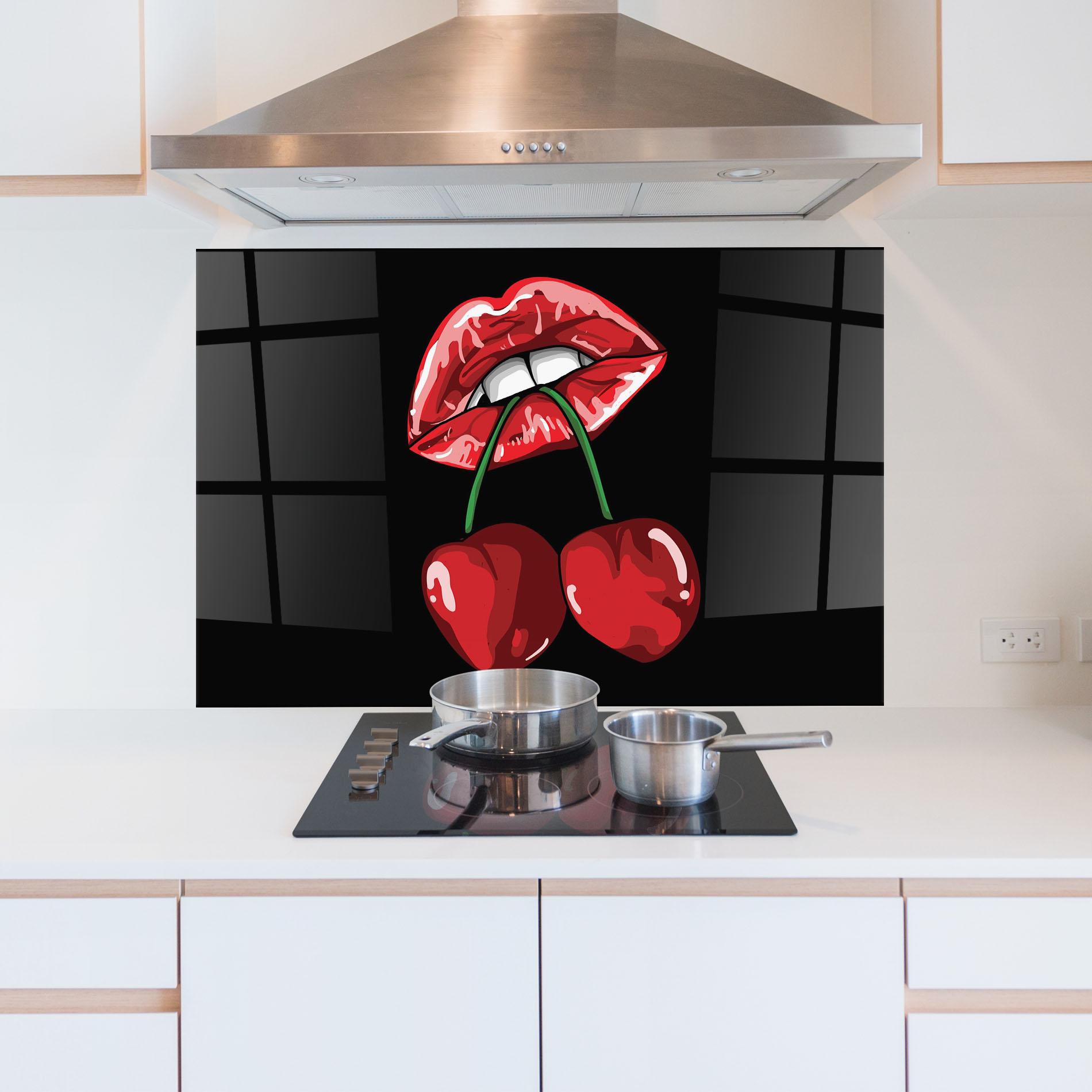 Konyhai üveg hátfal Cherry Lips mockup 5