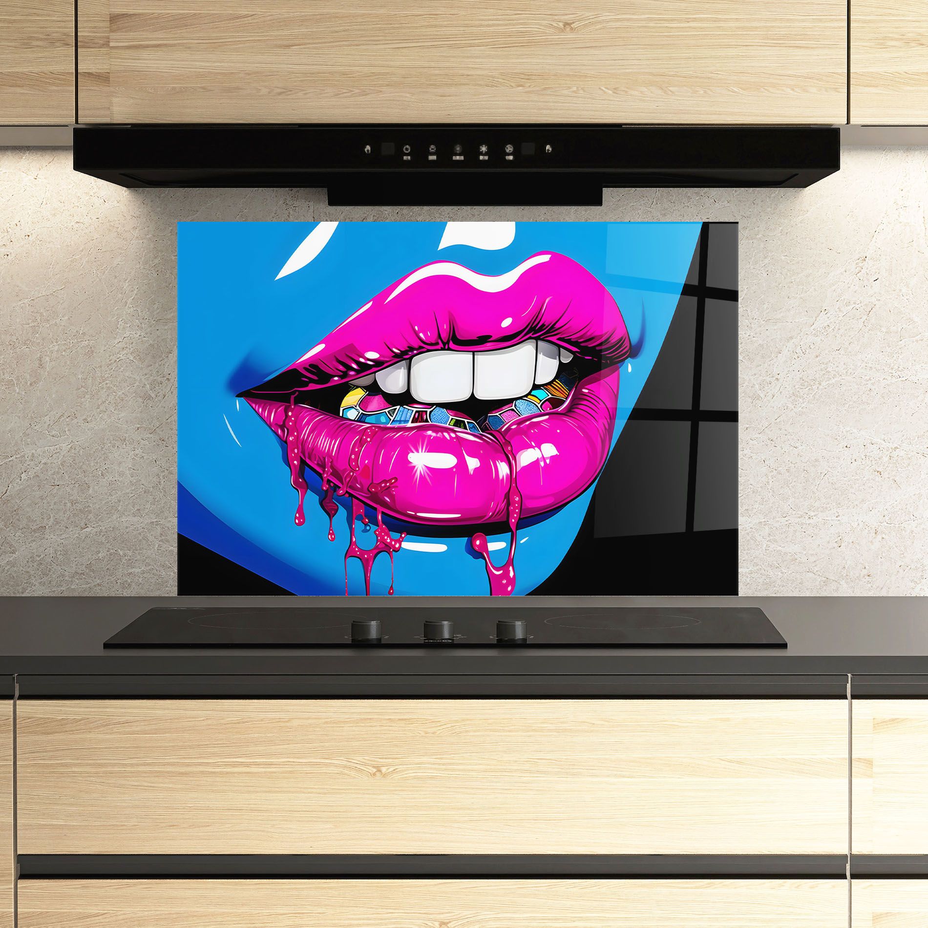 Blue Pink Lips Art mockup 3