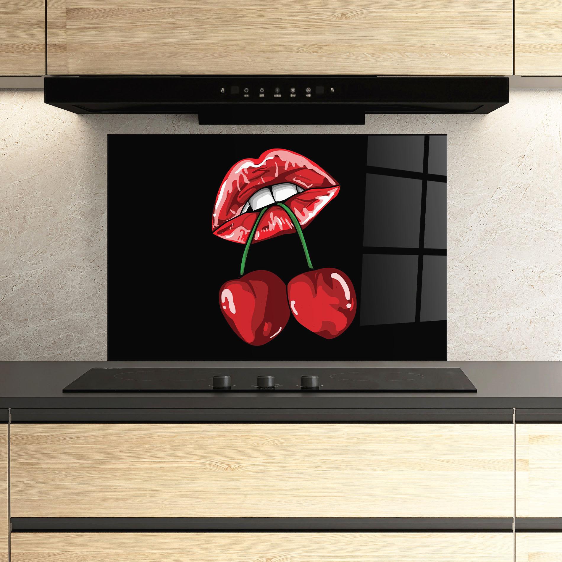 Konyhai üveg hátfal Cherry Lips mockup 3