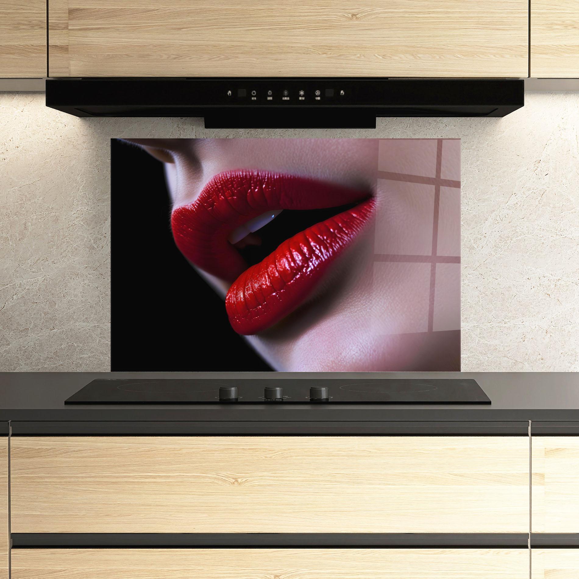 Konyhai üveg hátfal Close Up Woman mockup 3