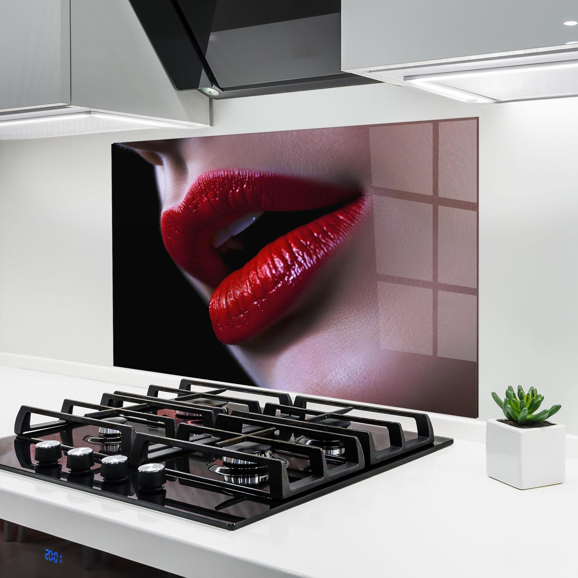 Konyhai üveg hátfal Close Up Woman mockup 6