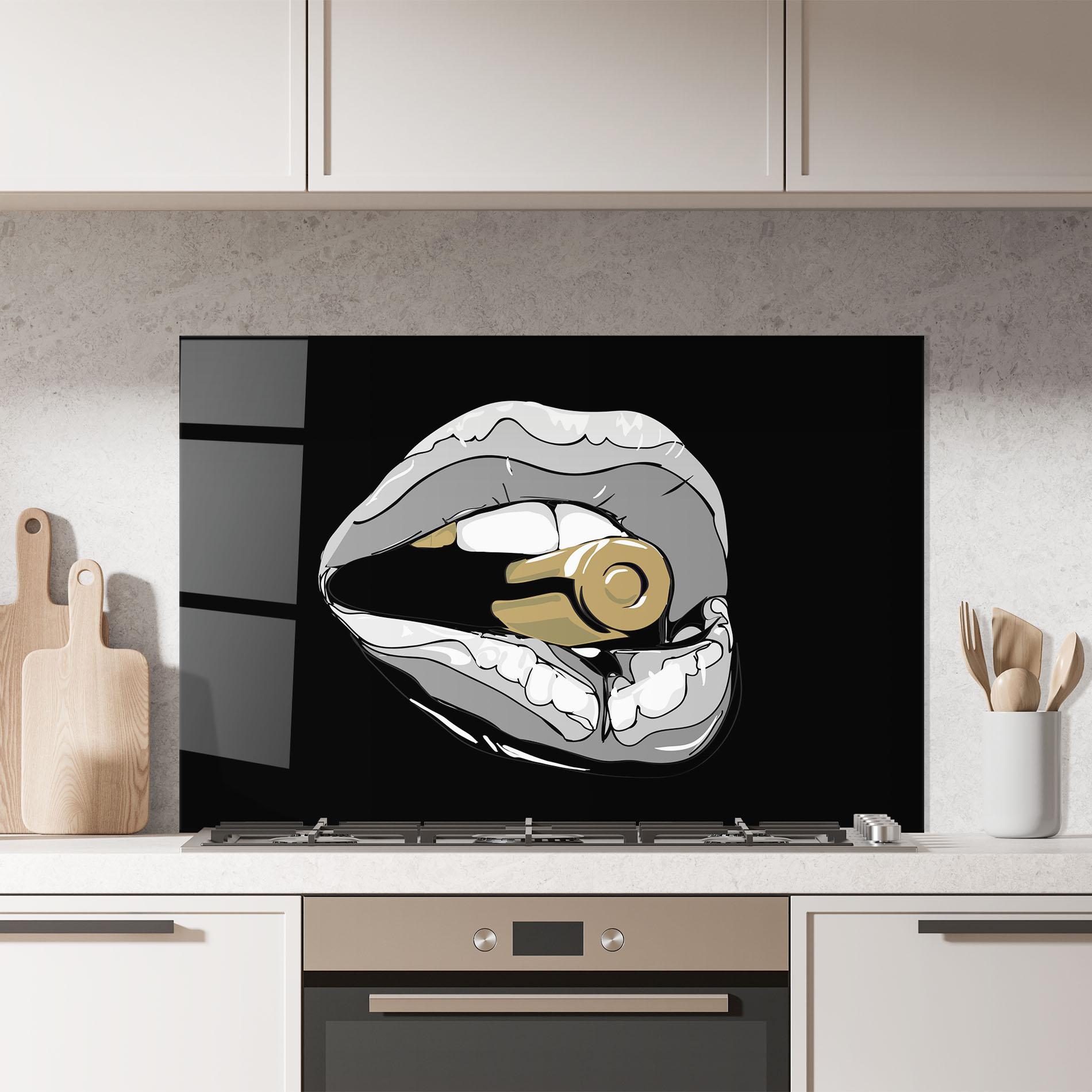 Konyhai üveg hátfal Grey Bullet Lips mockup 7