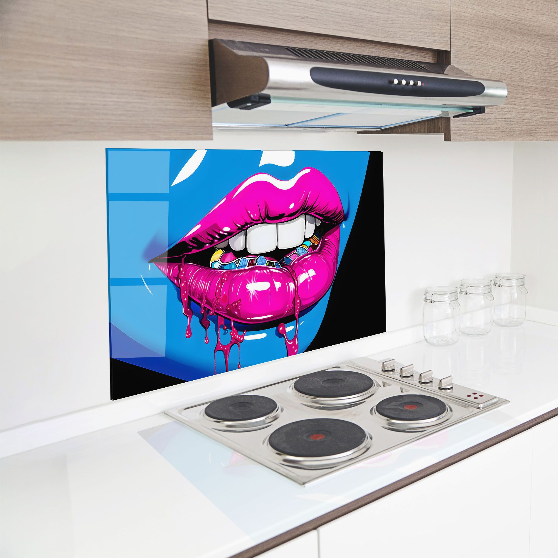 Blue Pink Lips Art mockup 8