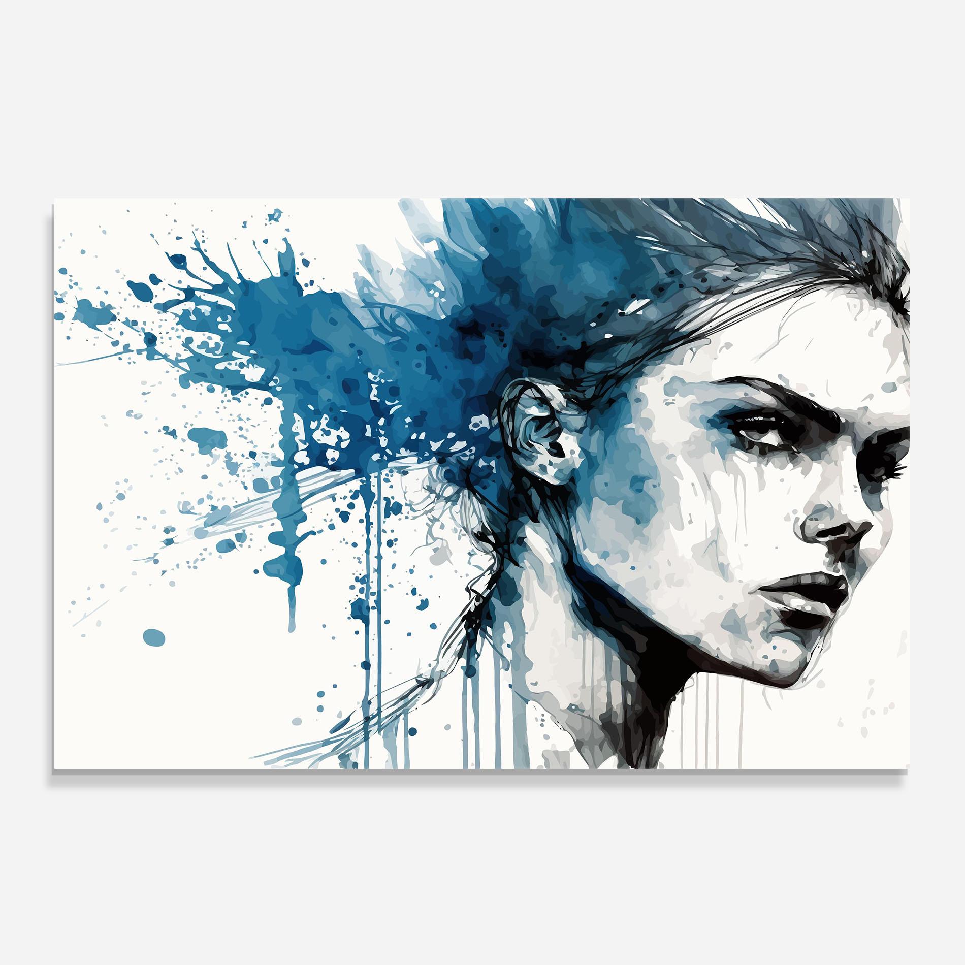 Konyhai üveg hátfal Blue Splash Portrait mockup 0