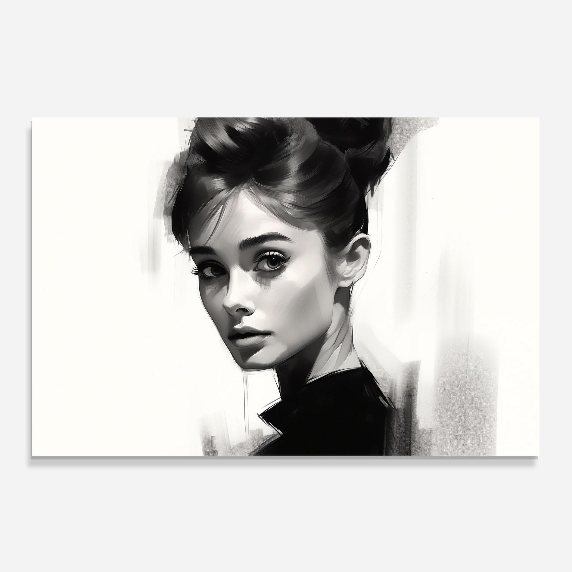 Konyhai üveg hátfal Hepburn Portrait mockup 0