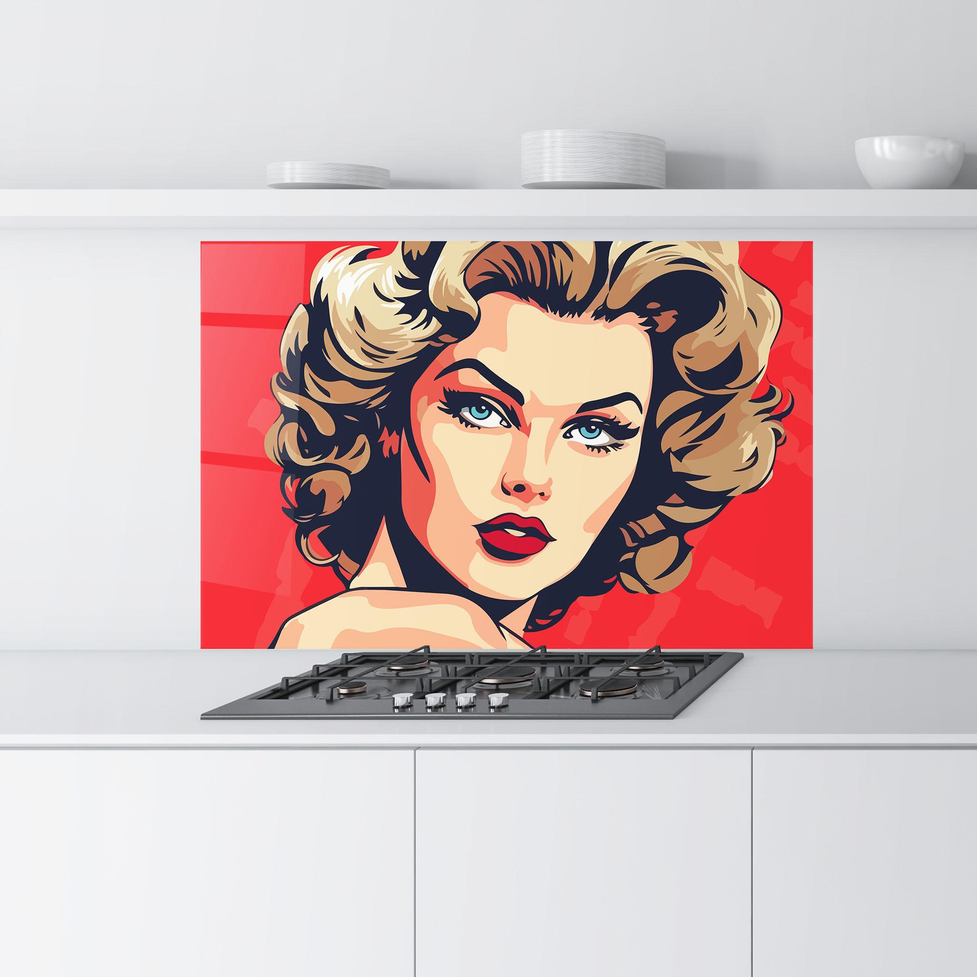 Konyhai üveg hátfal Blue Eyes Portrait mockup 9