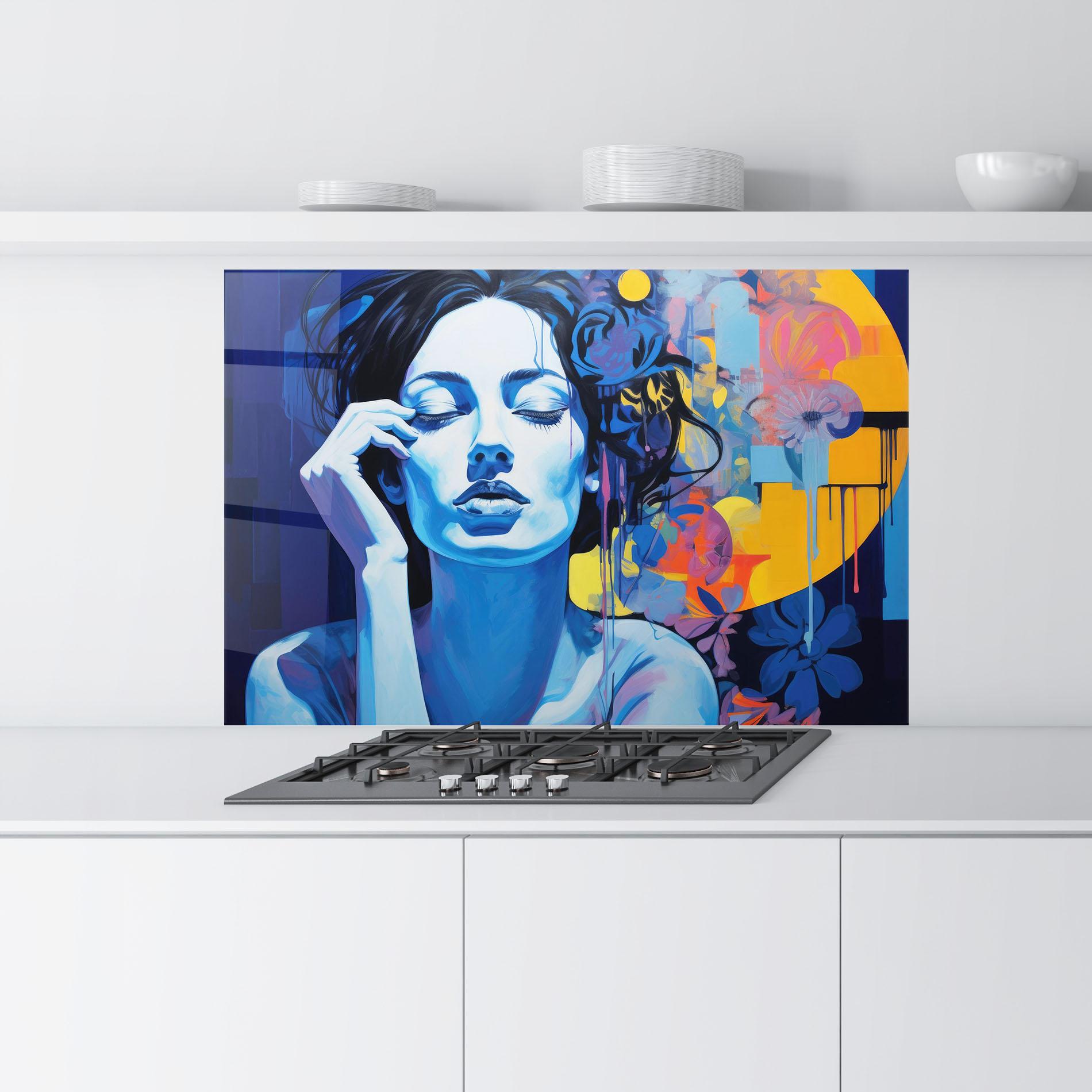 Konyhai üveg hátfal Photographic Blue Image mockup 9