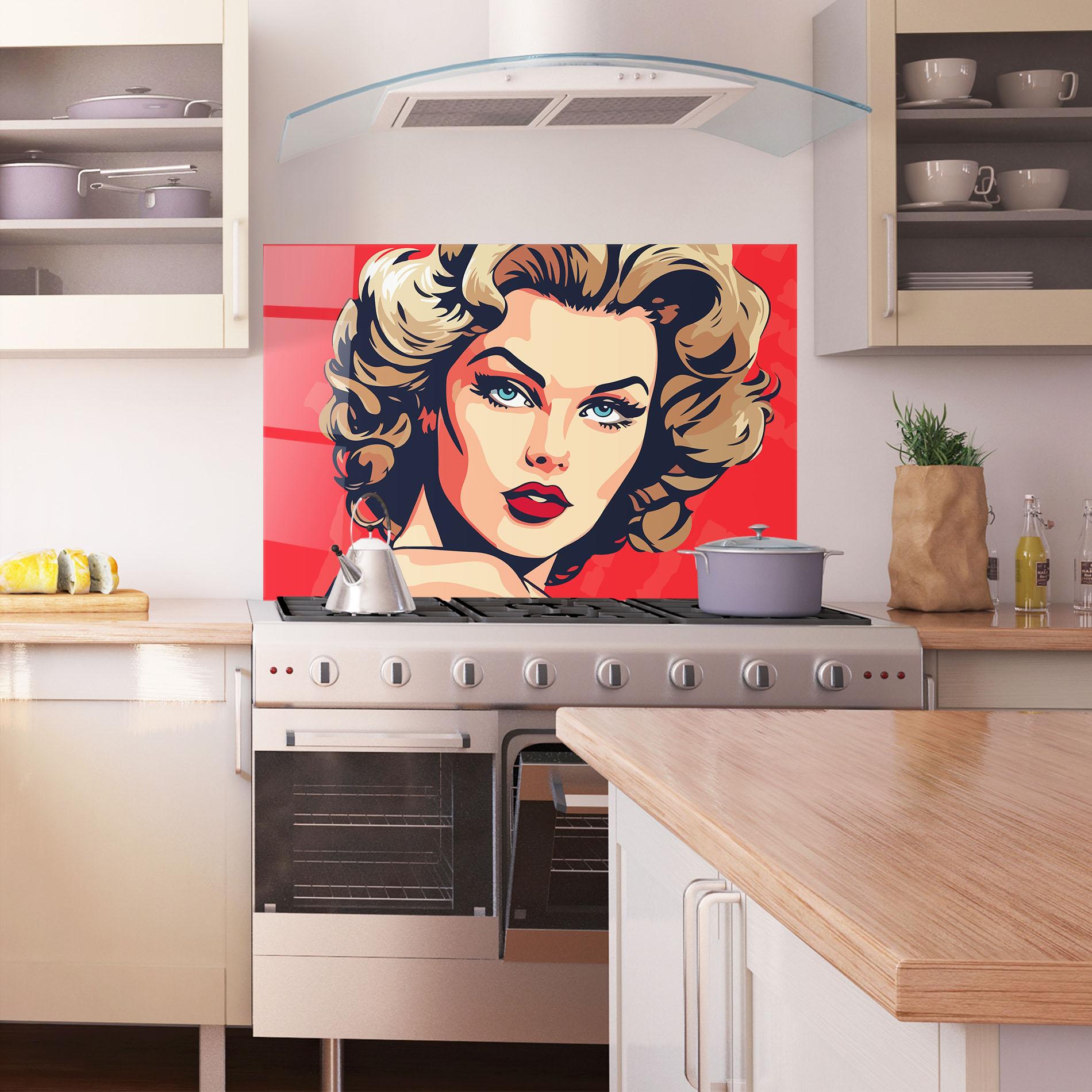 Konyhai üveg hátfal Blue Eyes Portrait mockup 1