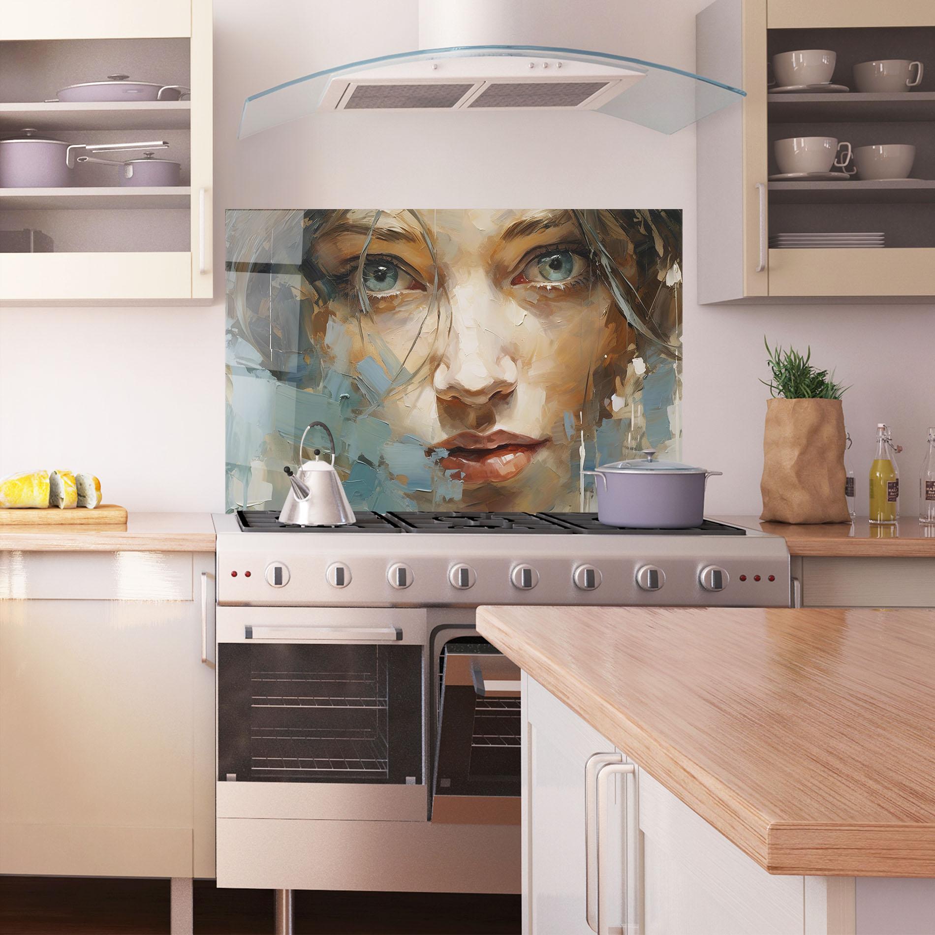 Konyhai üveg hátfal Expressive Portrait mockup 1