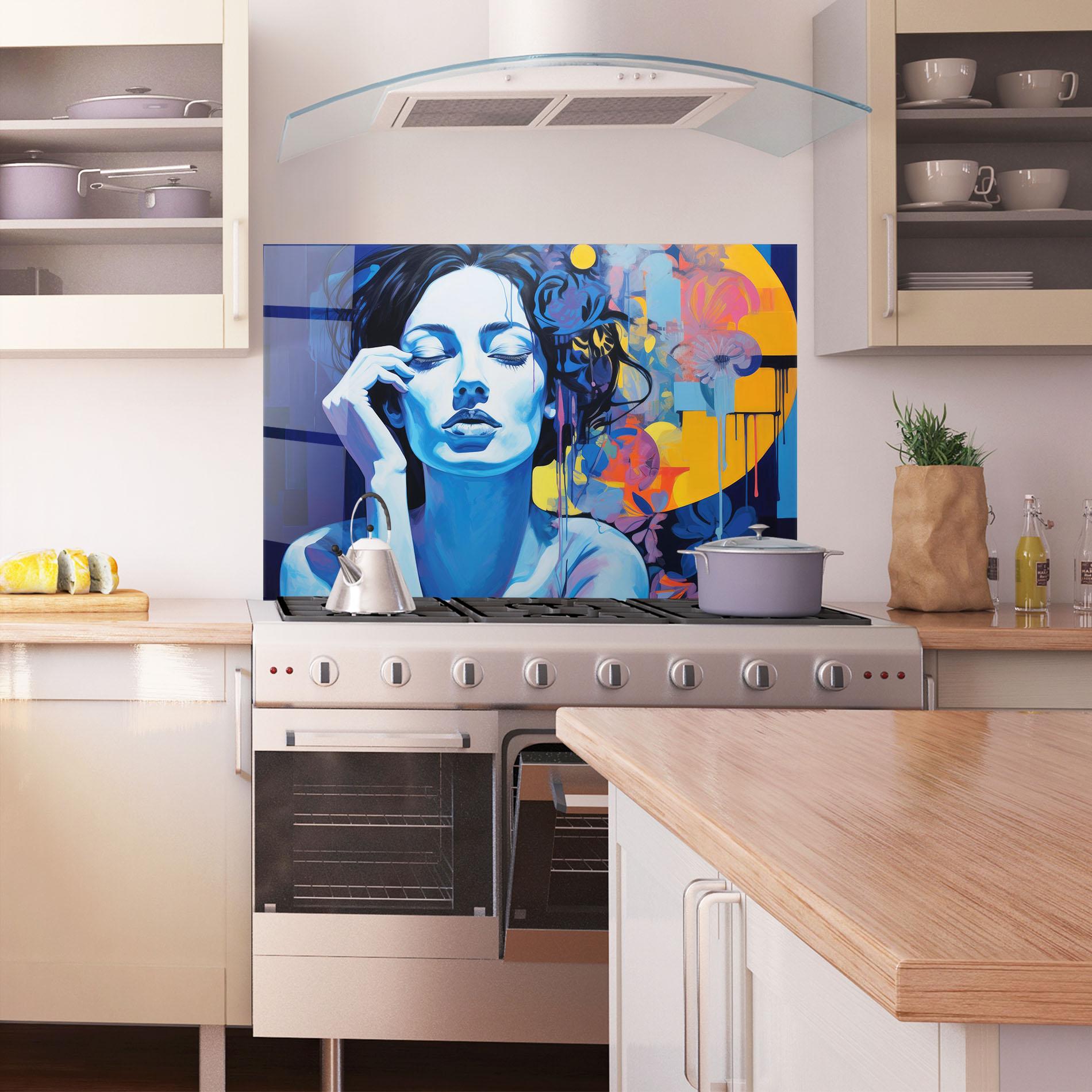 Konyhai üveg hátfal Photographic Blue Image mockup 1