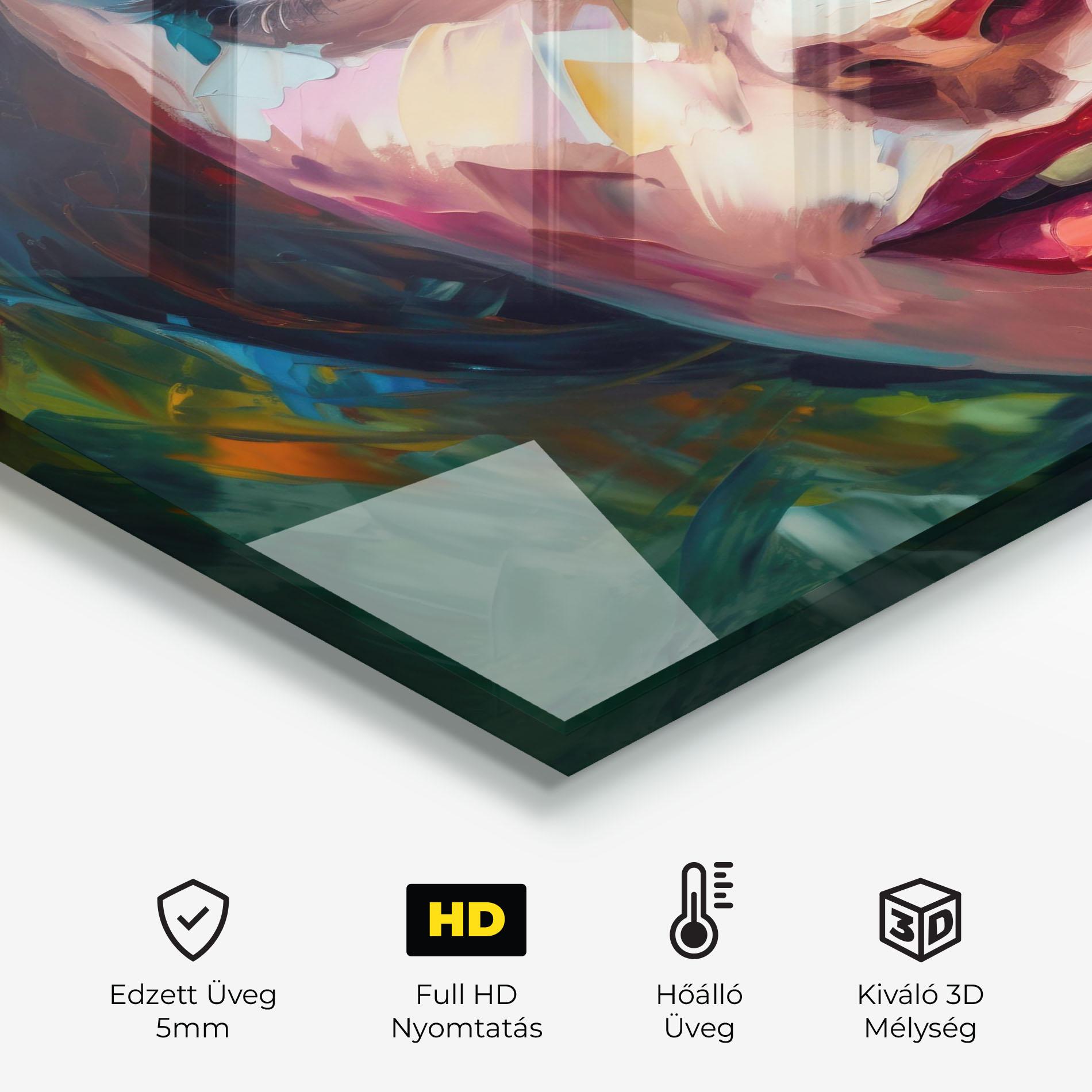 Konyhai üveg hátfal Intense Blue Eyes Woman mockup 2