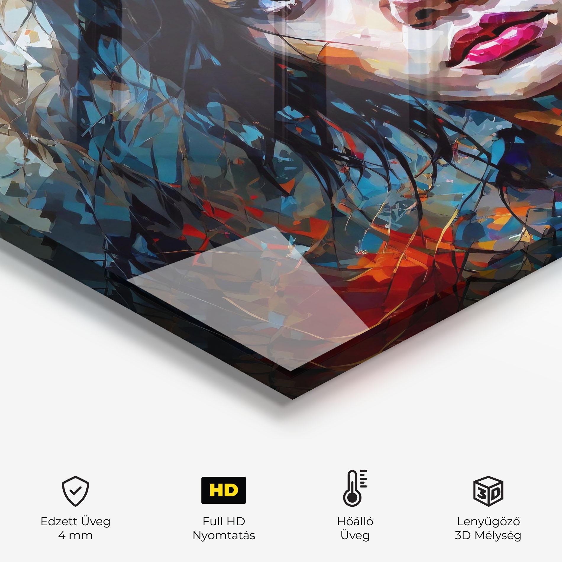 Konyhai üveg hátfal Artistic Girl Bright Makeup mockup 2