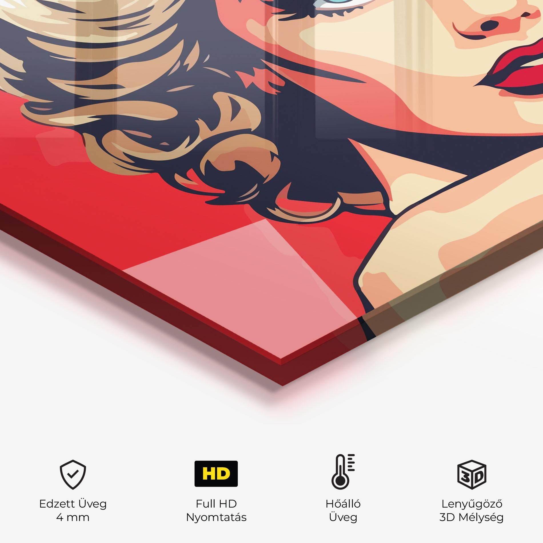 Konyhai üveg hátfal Blue Eyes Portrait mockup 2