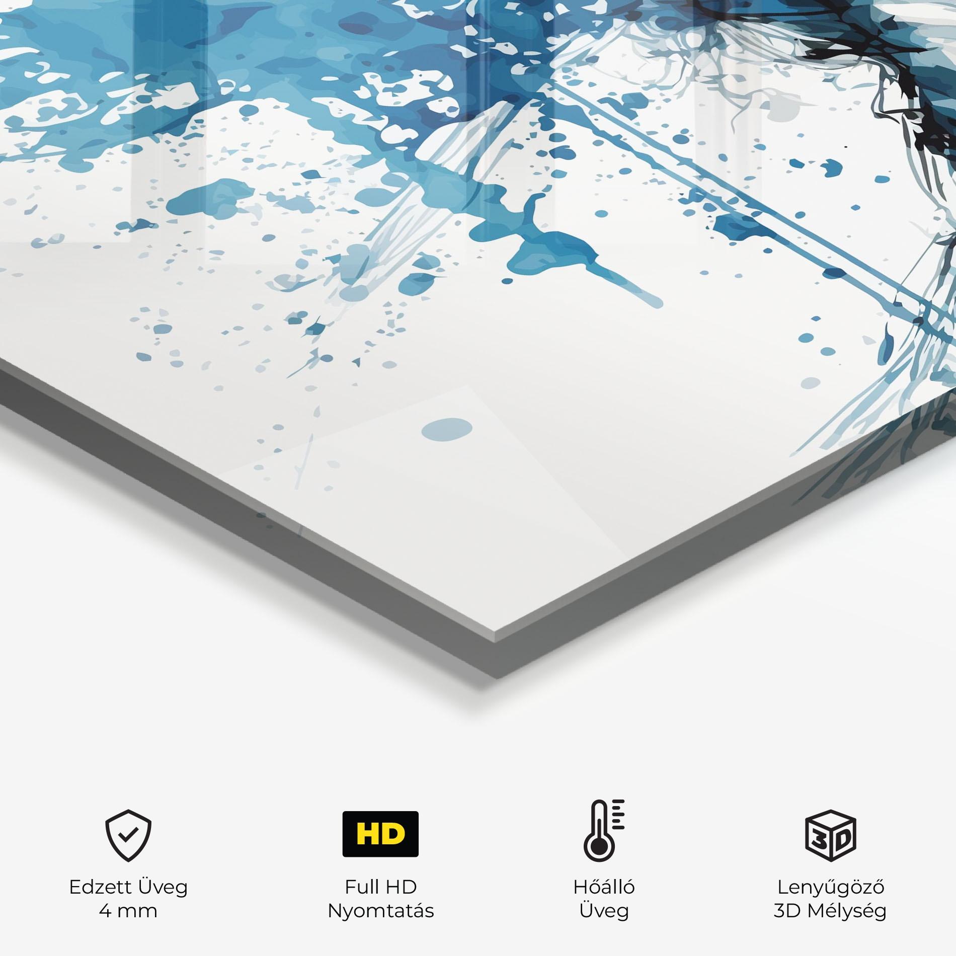 Konyhai üveg hátfal Blue Splash Portrait mockup 2