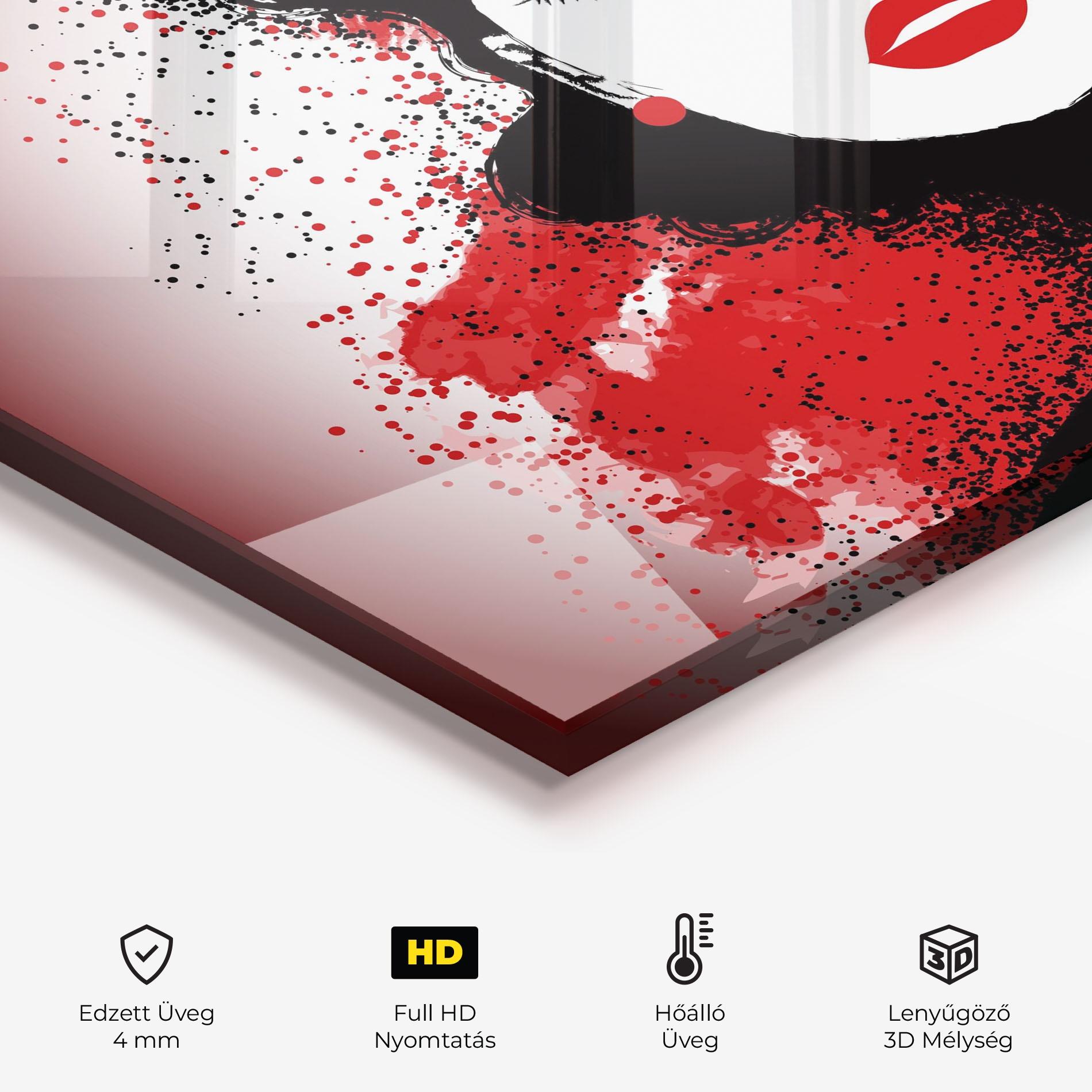 Konyhai üveg hátfal Cherry Woman Portrait mockup 2