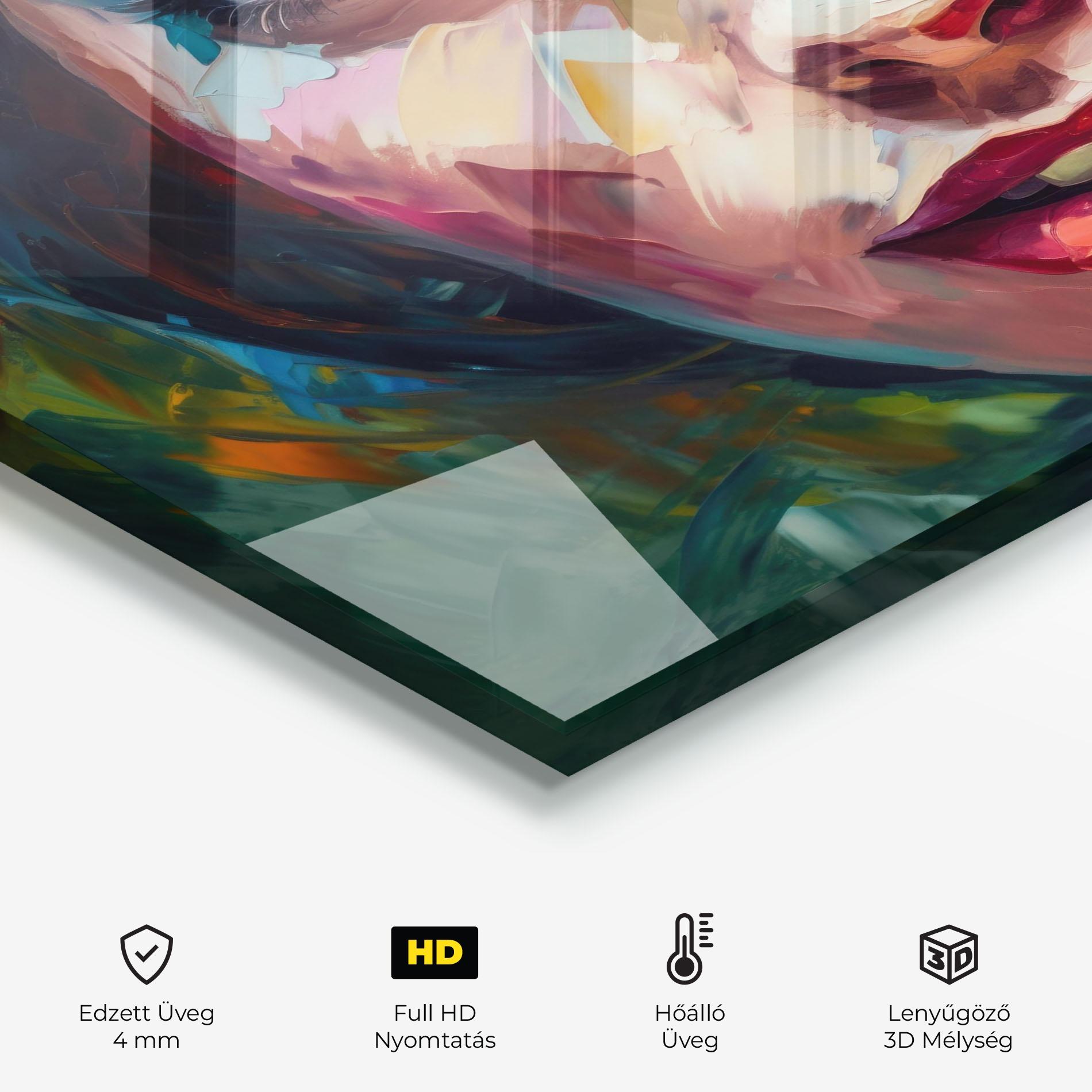 Konyhai üveg hátfal Intense Blue Eyes Woman mockup 2