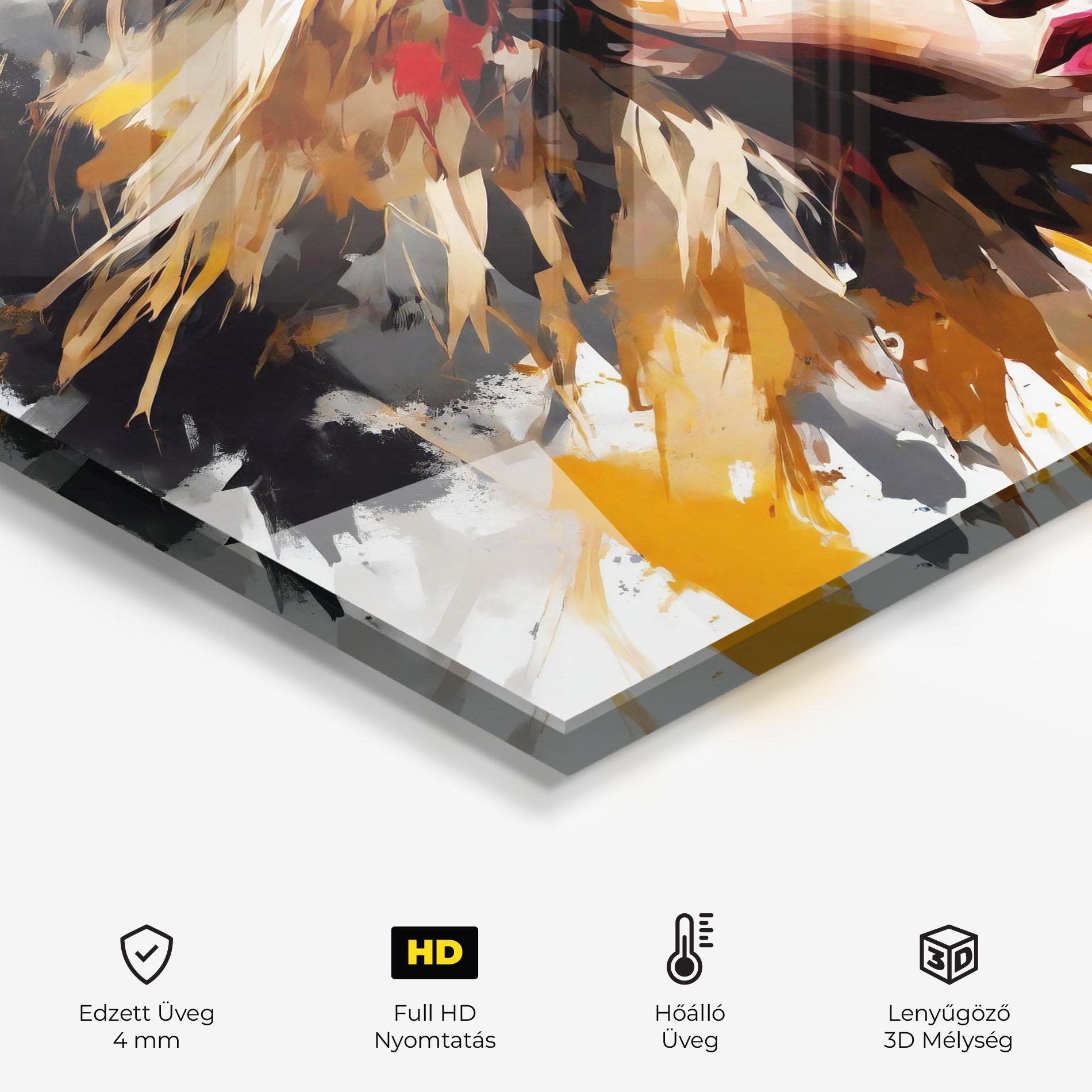 Konyhai üveg hátfal Multicolored Splash Woman mockup 2