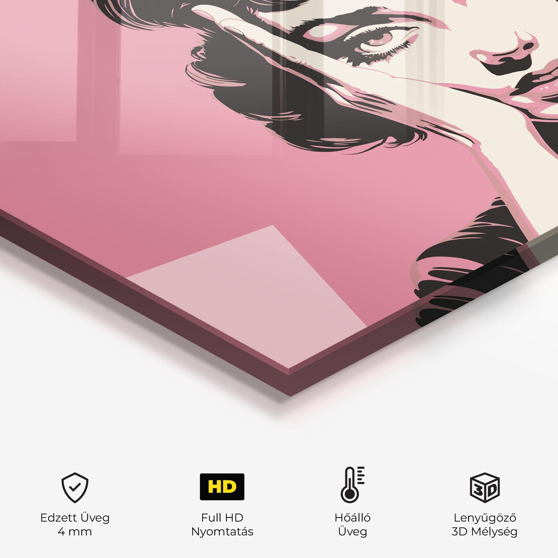 Konyhai üveg hátfal Pink Light Portrait mockup 2