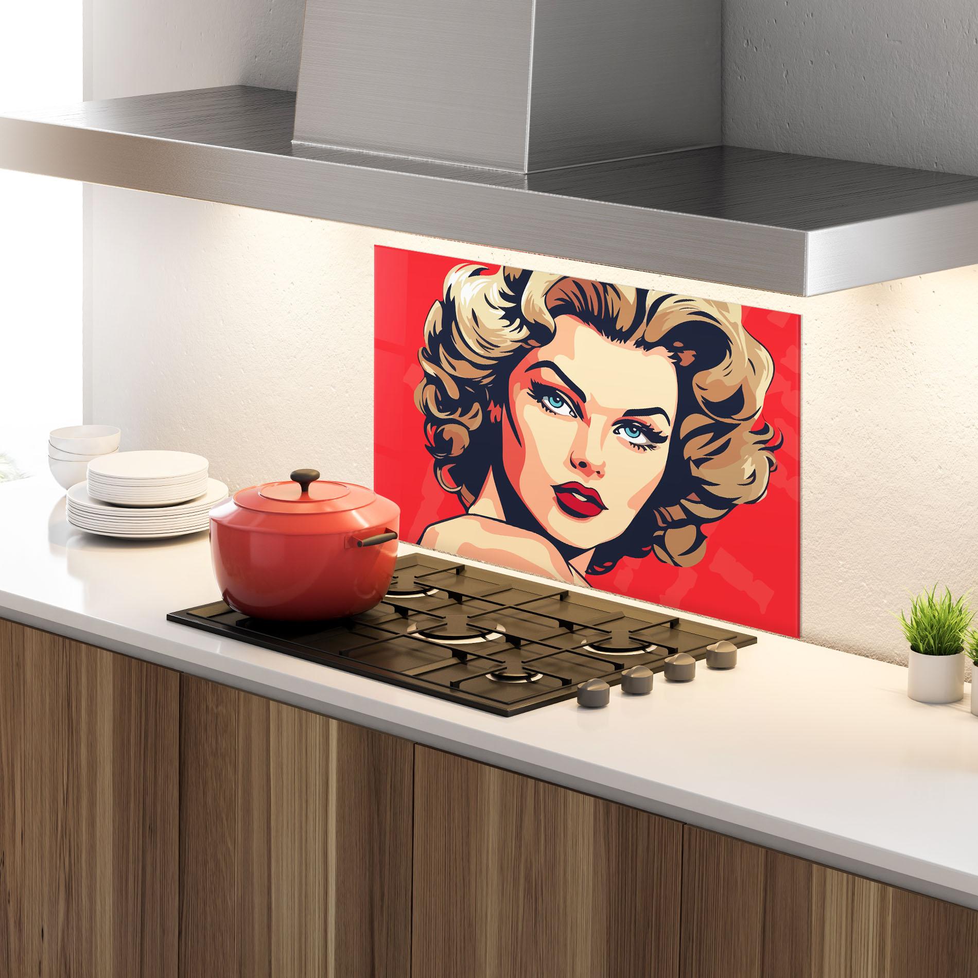 Konyhai üveg hátfal Blue Eyes Portrait mockup 4