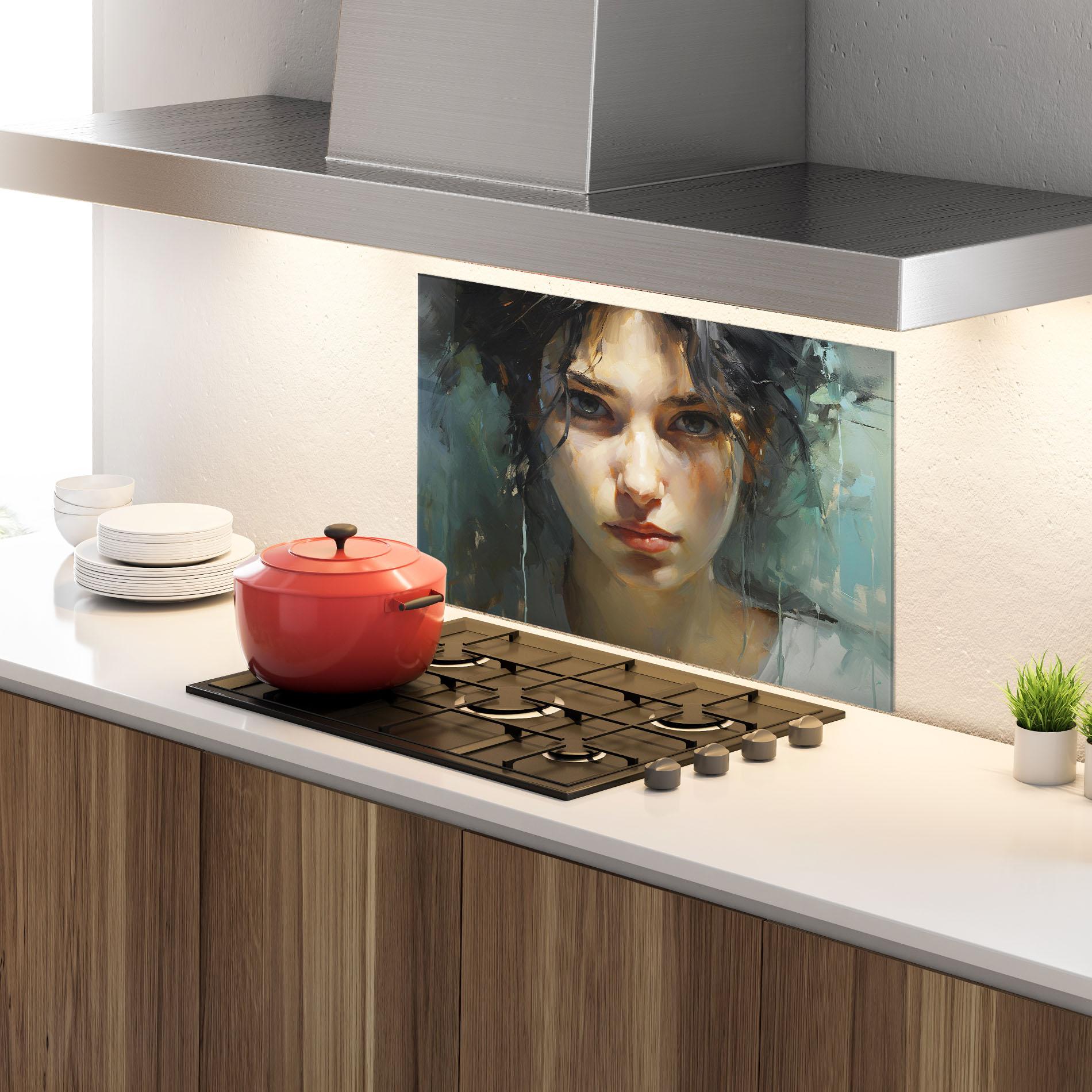 Konyhai üveg hátfal Intense Portrait mockup 4