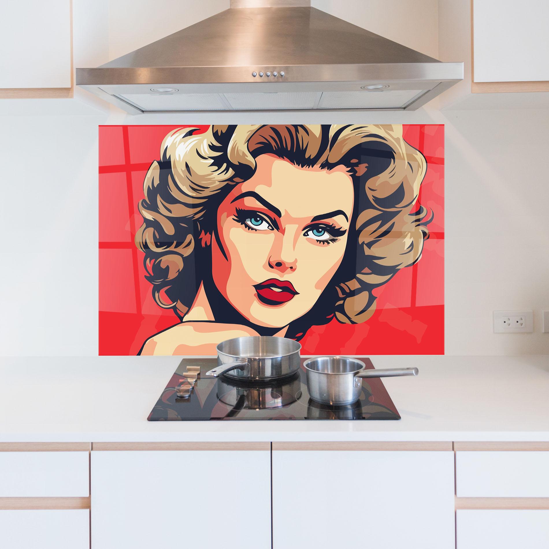 Konyhai üveg hátfal Blue Eyes Portrait mockup 5