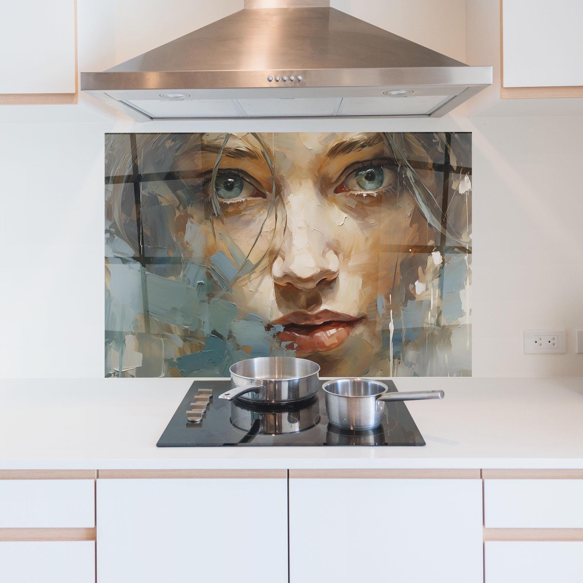 Konyhai üveg hátfal Expressive Portrait mockup 5