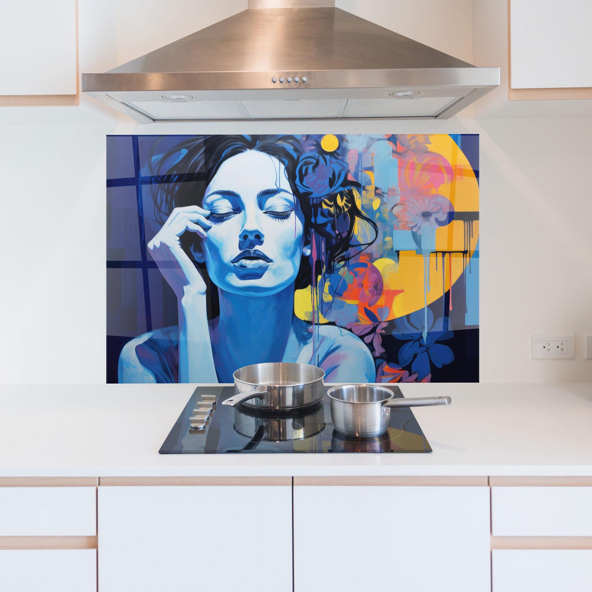 Konyhai üveg hátfal Photographic Blue Image mockup 5