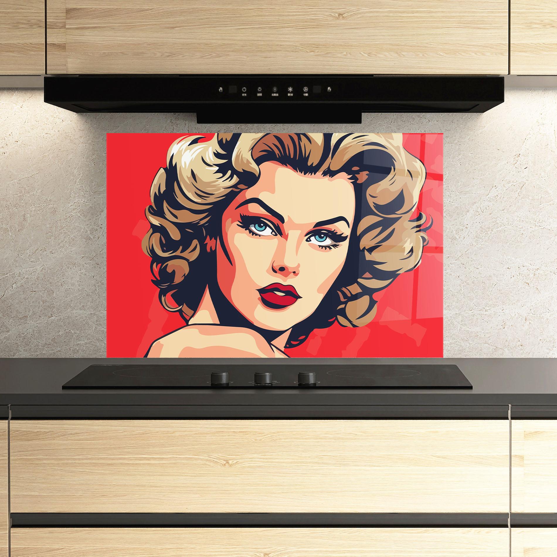 Konyhai üveg hátfal Blue Eyes Portrait mockup 3