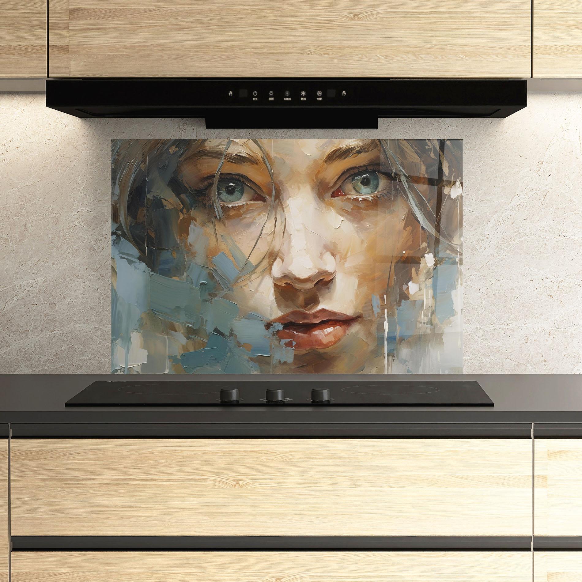 Konyhai üveg hátfal Expressive Portrait mockup 3