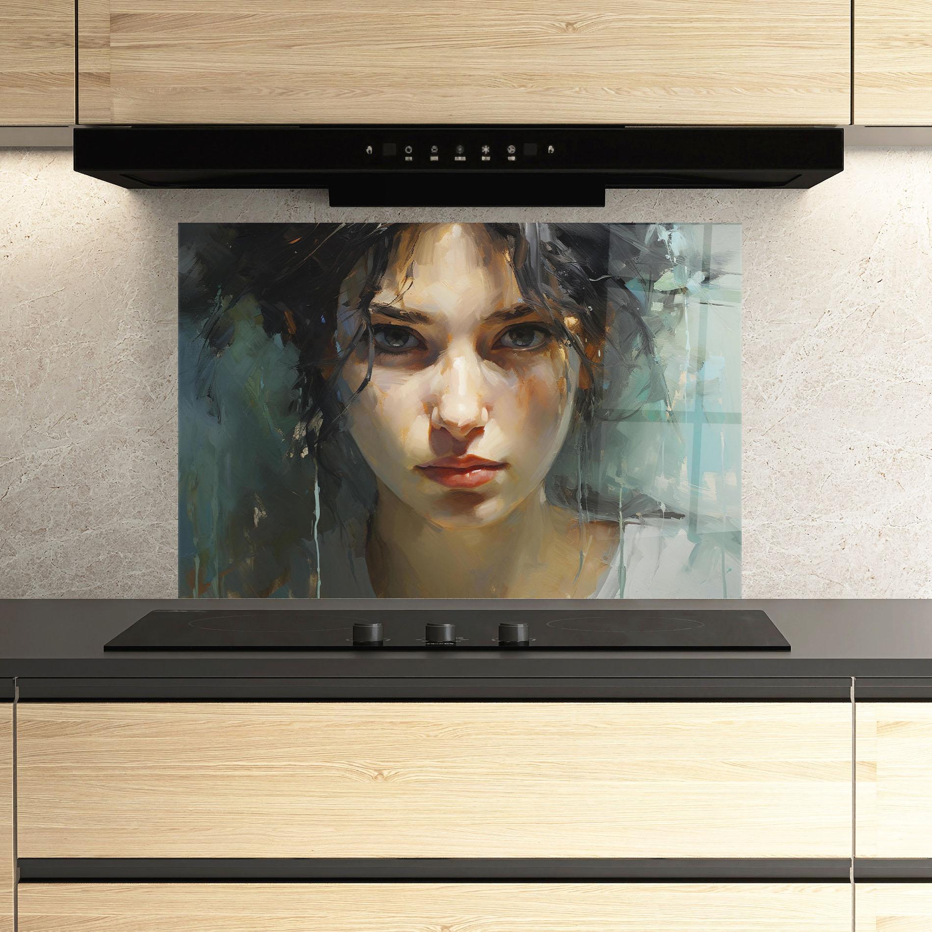 Konyhai üveg hátfal Intense Portrait mockup 3