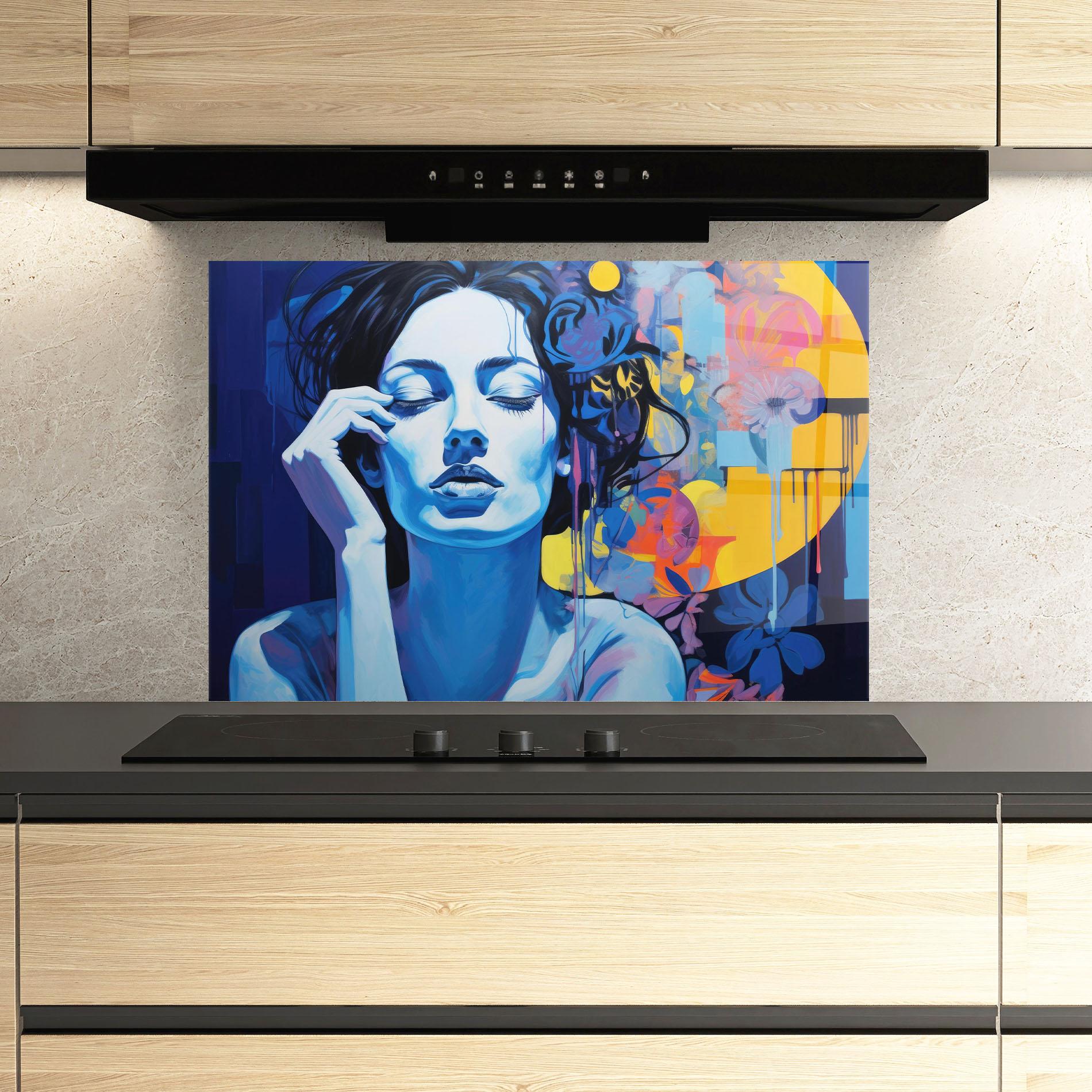 Konyhai üveg hátfal Photographic Blue Image mockup 3